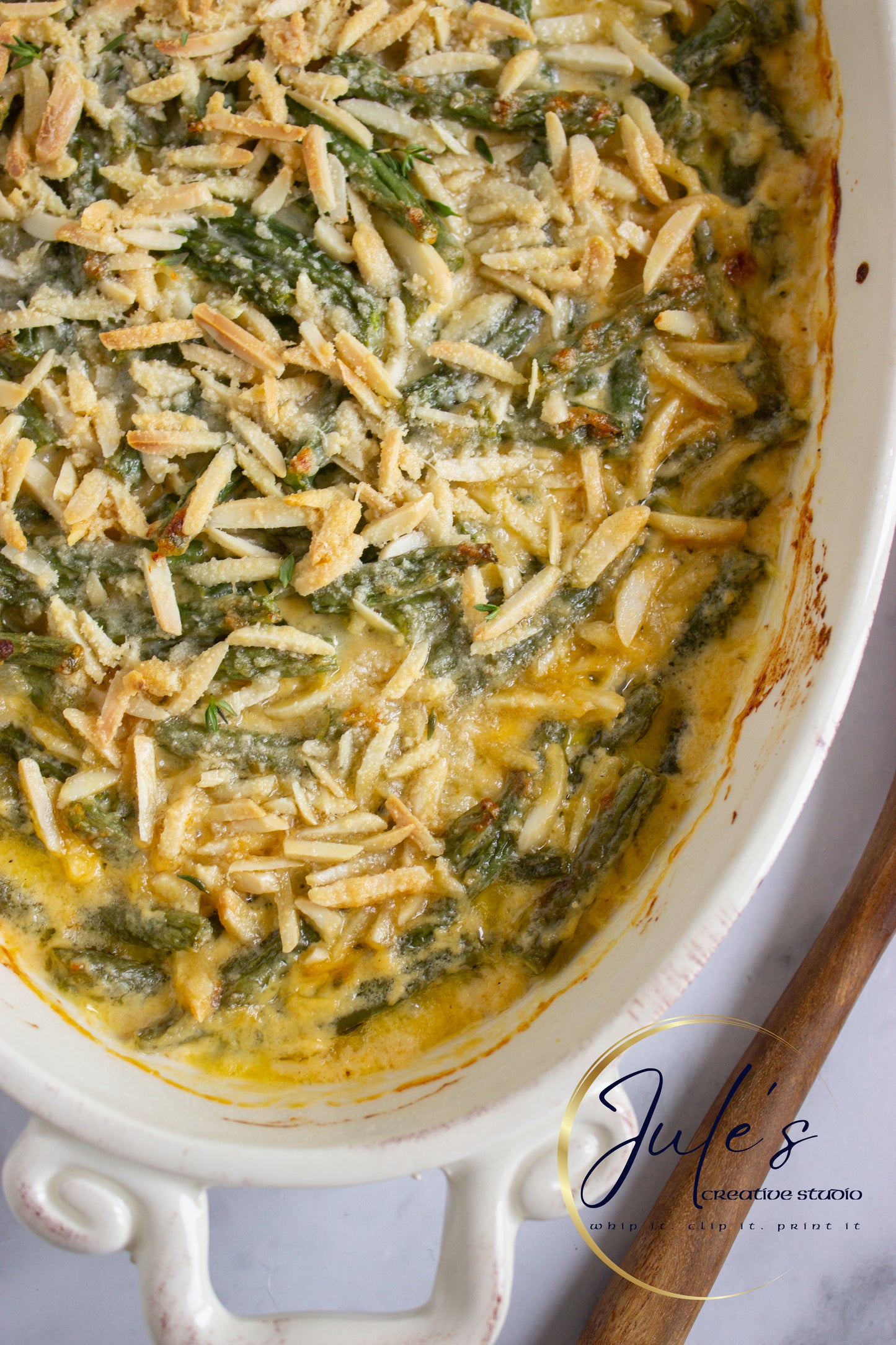 Almond Parmesan Green Bean Casserole