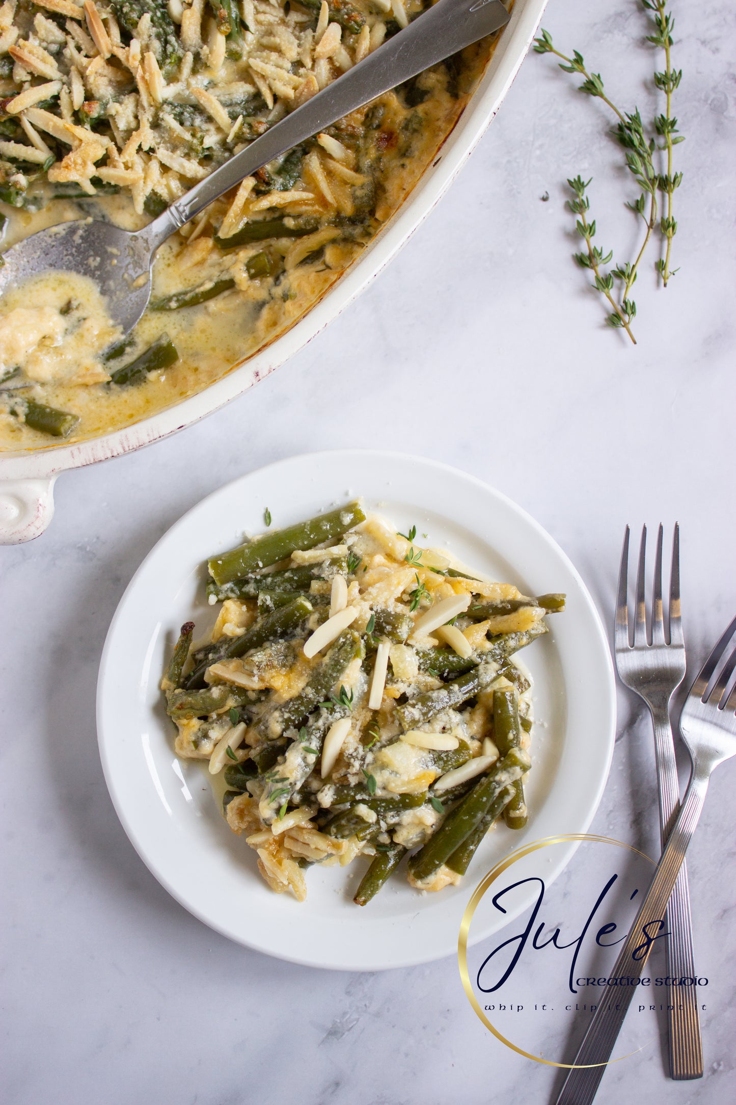 Almond Parmesan Green Bean Casserole