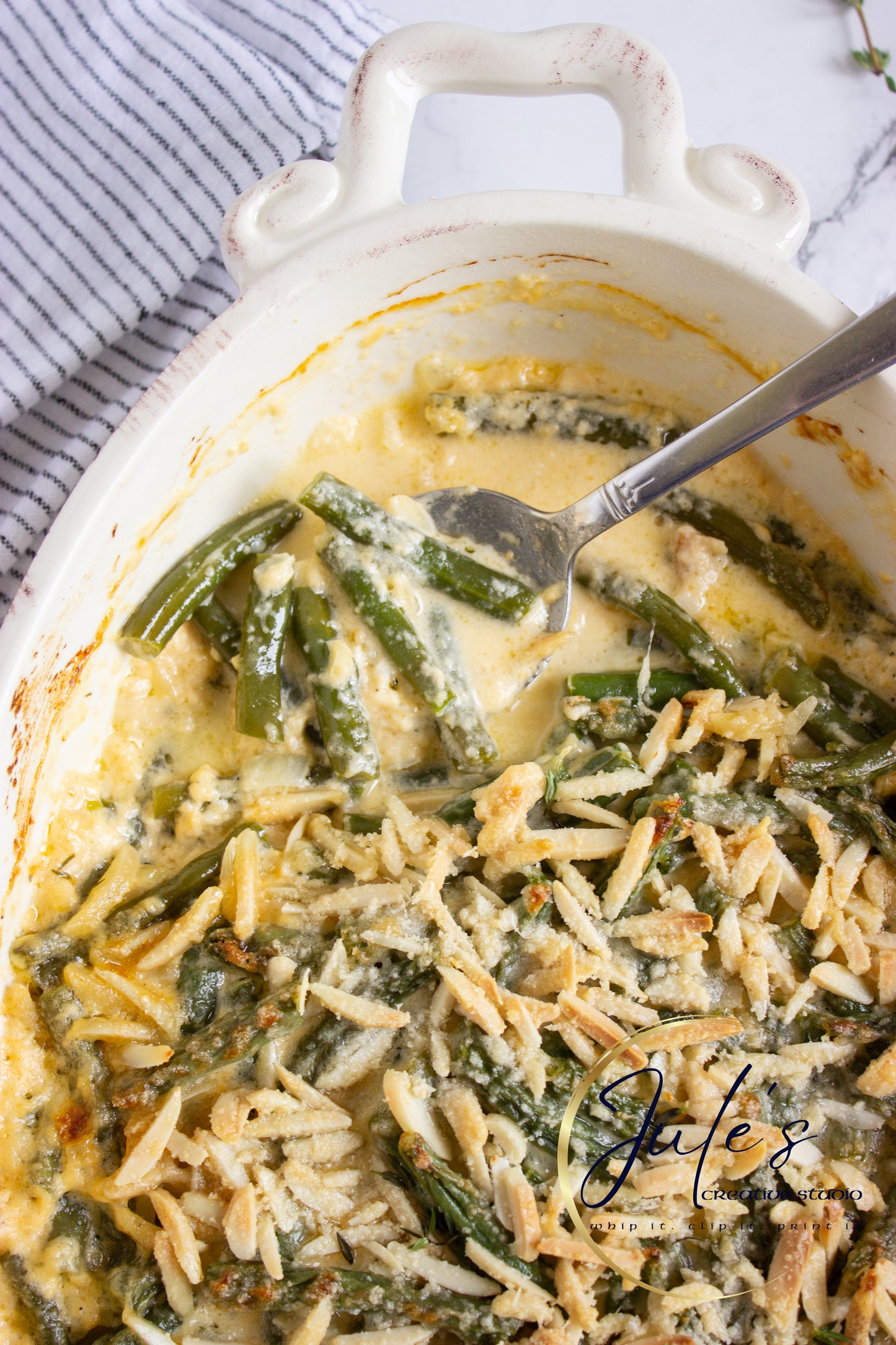Almond Parmesan Green Bean Casserole