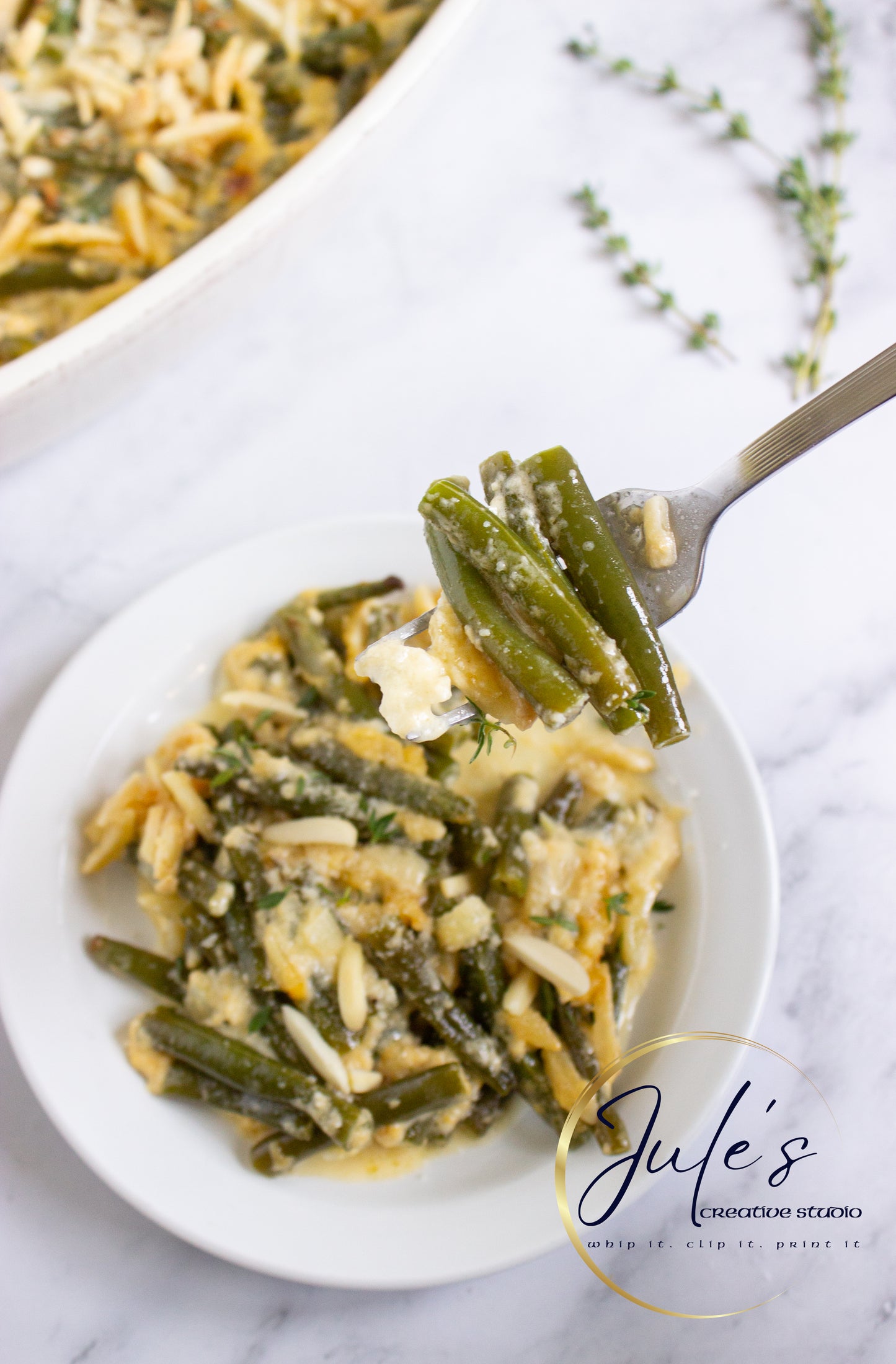 Almond Parmesan Green Bean Casserole