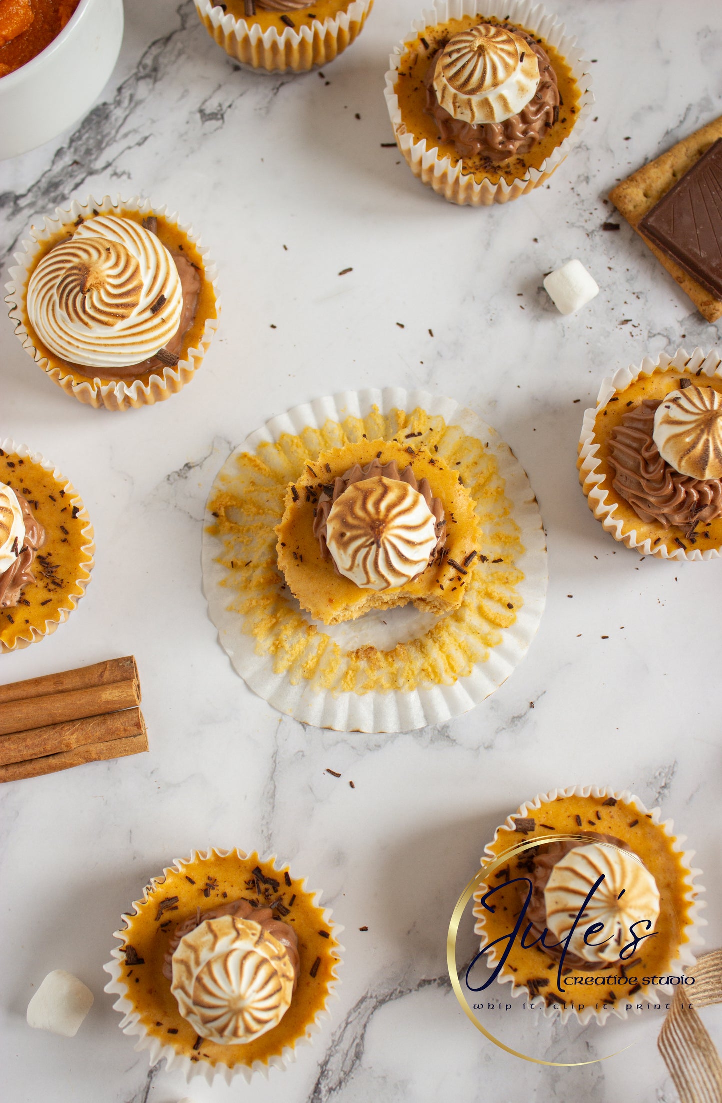 Pumpkin S’more Mini Cheesecakes (Set 1)