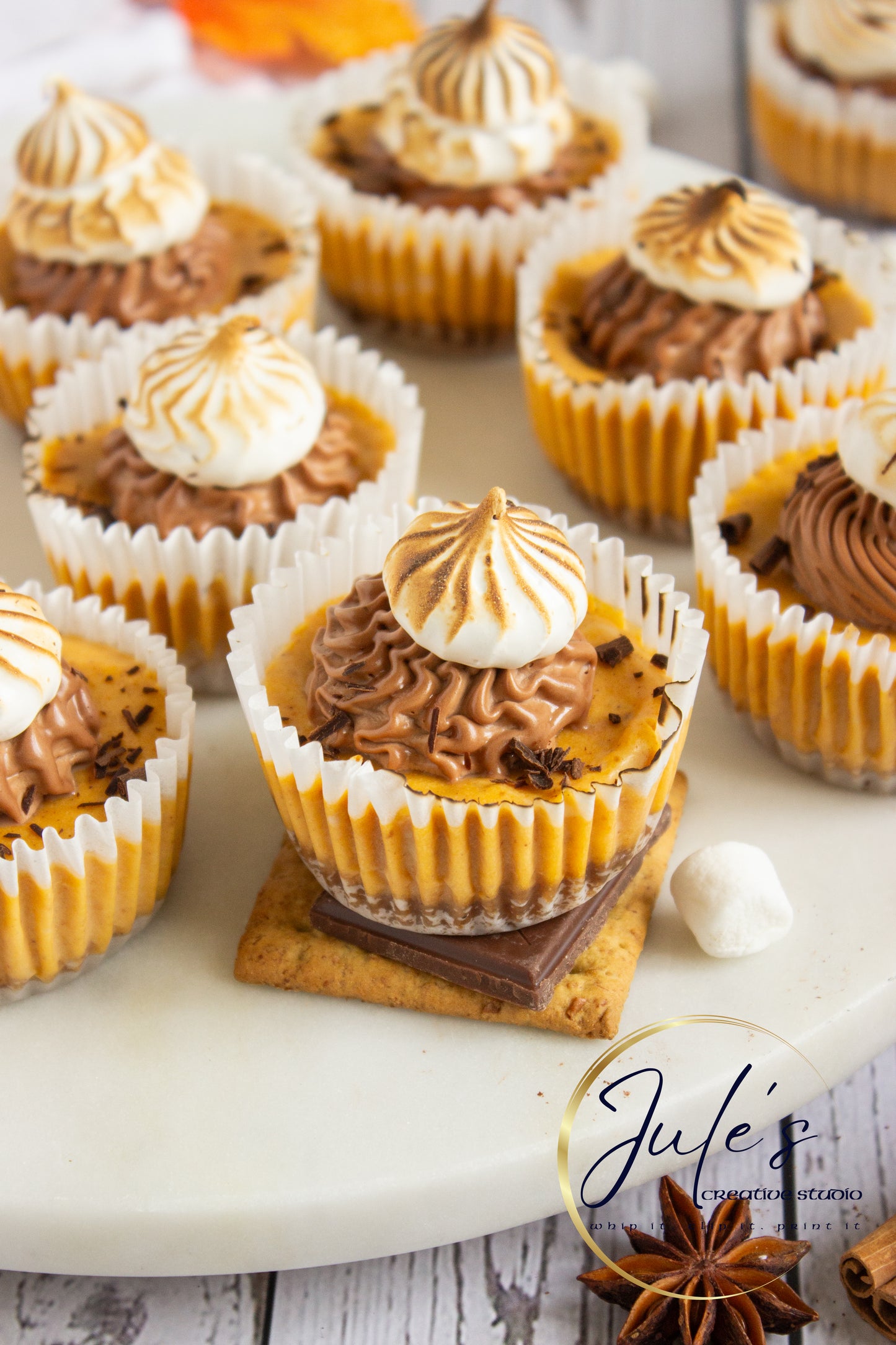 Pumpkin S’more Mini Cheesecakes (Set 2)