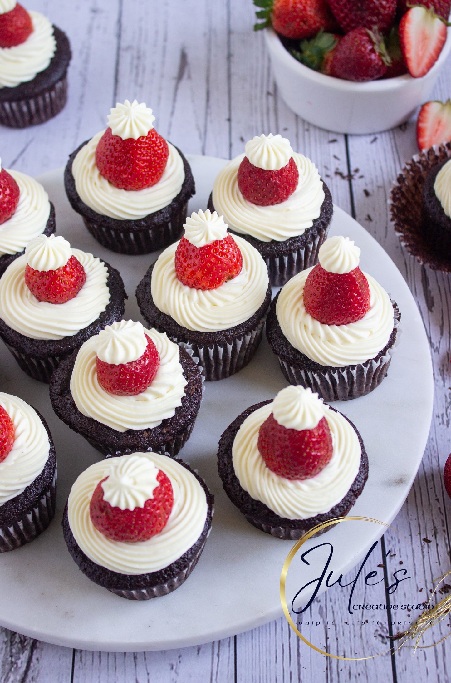 Santa Hat Cupcakes (Set 3)