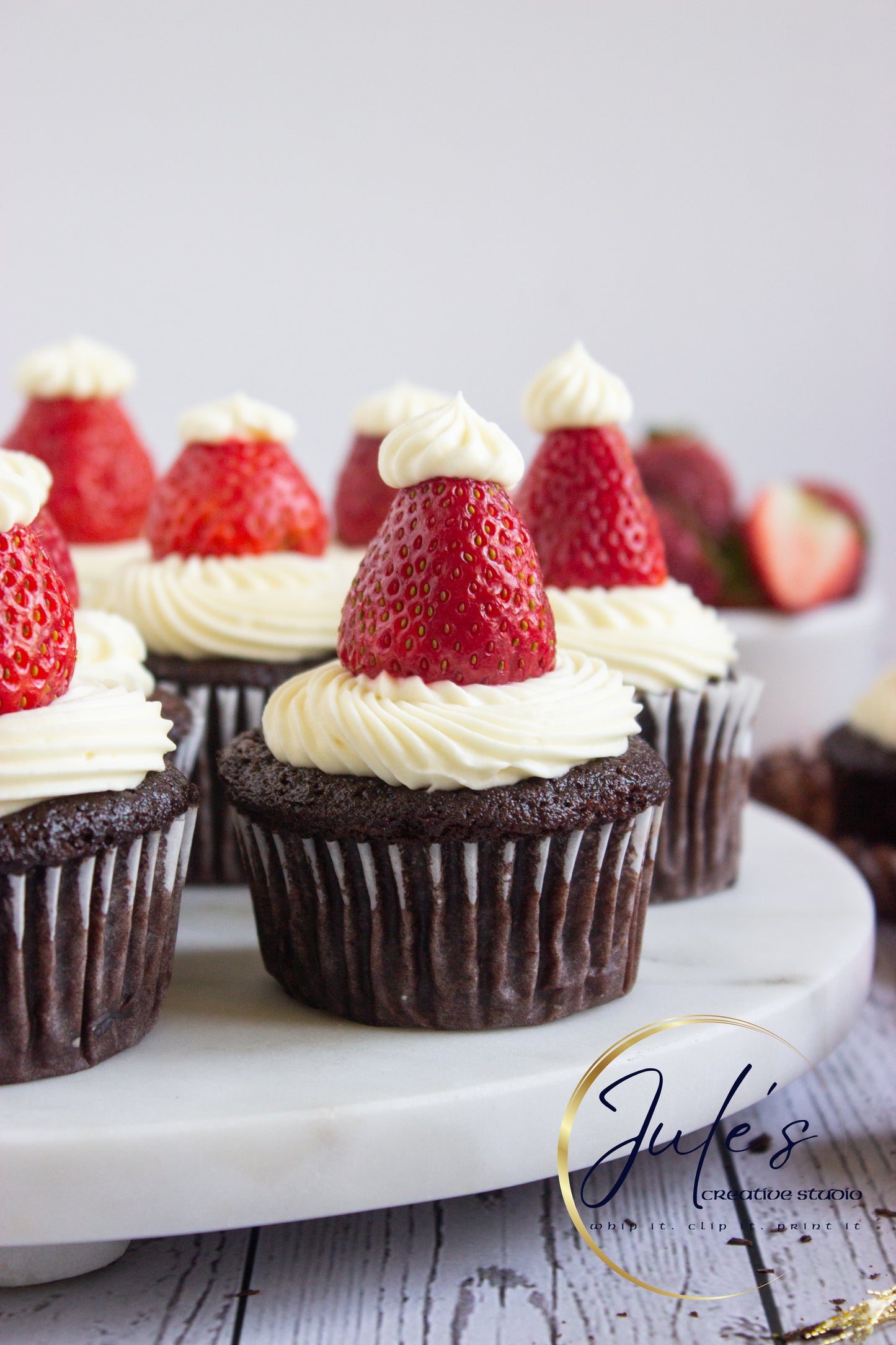 Santa Hat Cupcakes (Set 3)