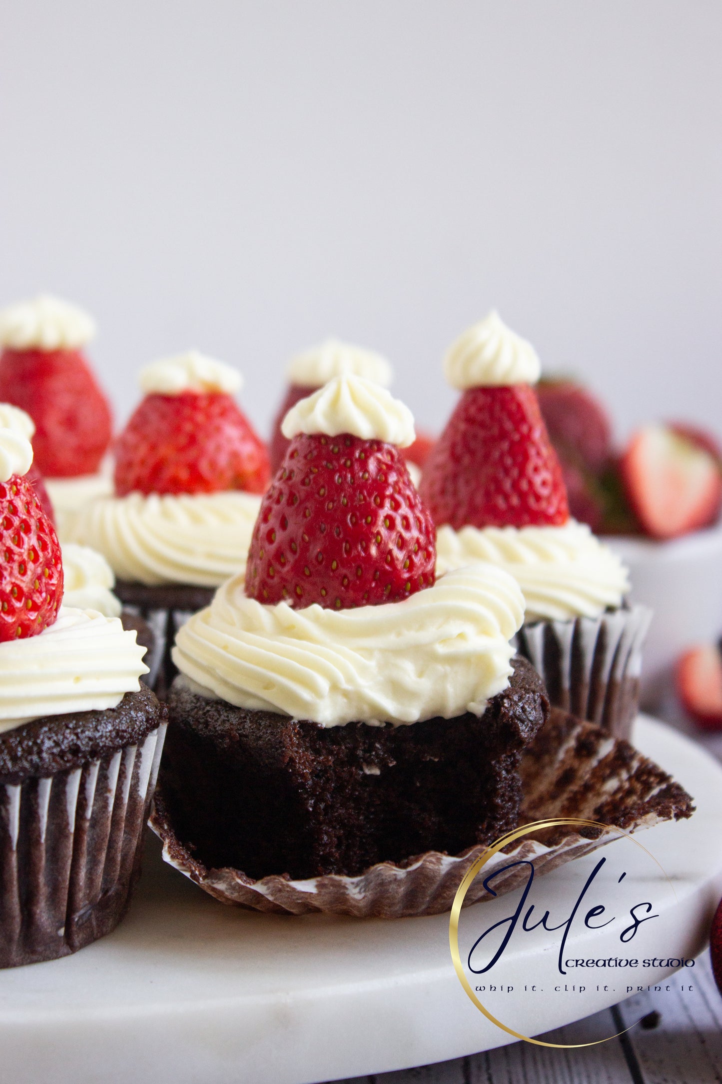 Santa Hat Cupcakes (Set 3)
