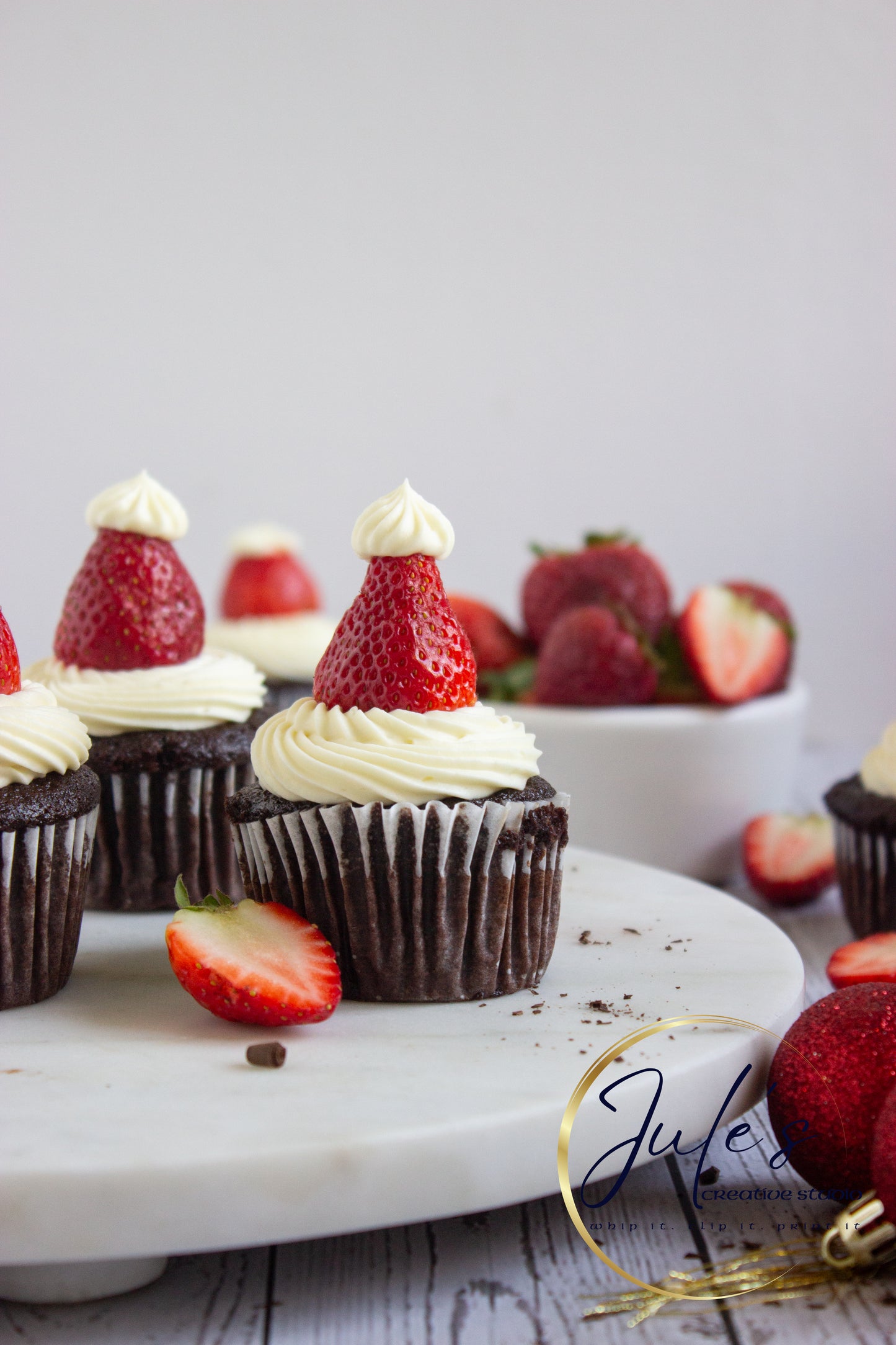 Santa Hat Cupcakes (Set 3)