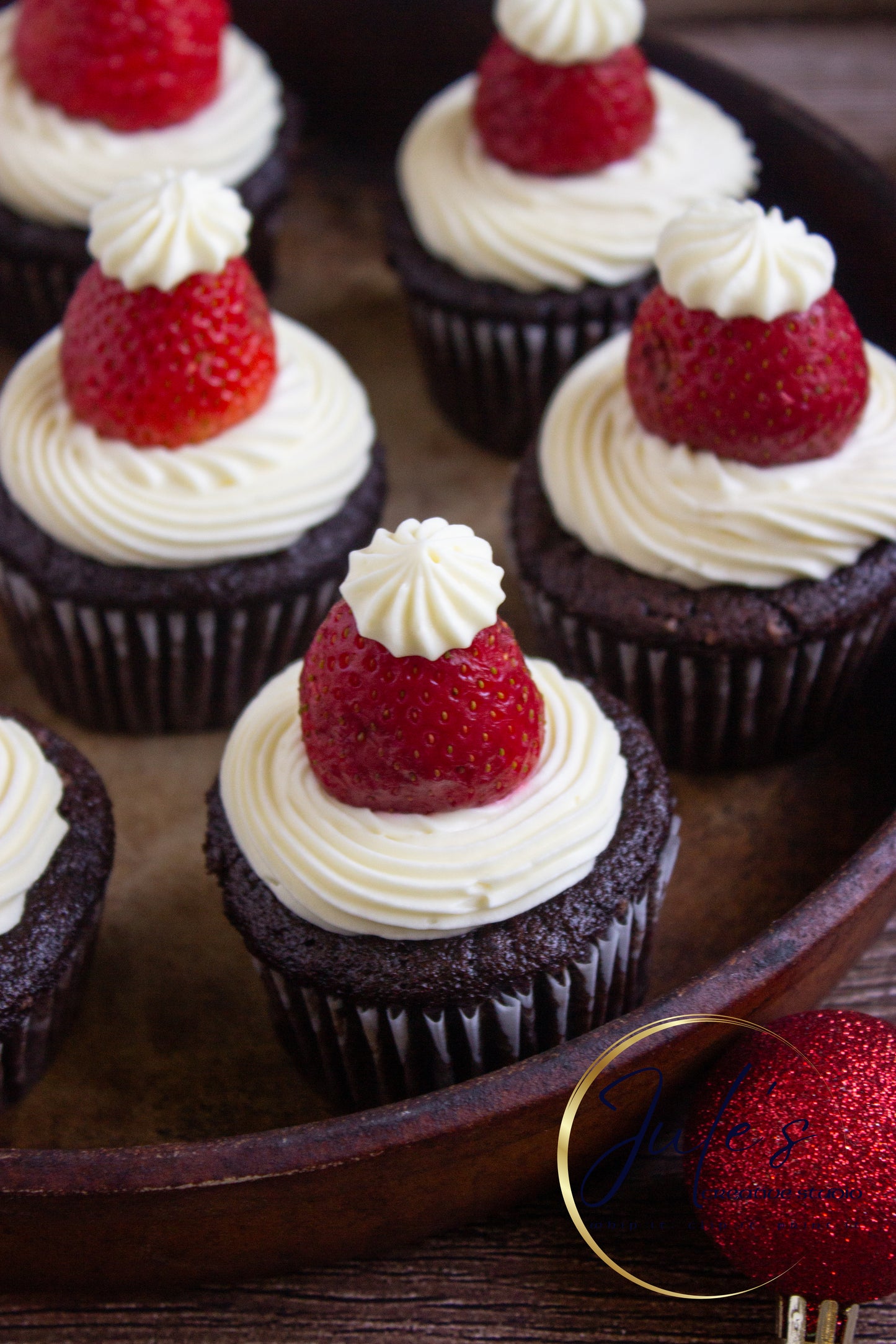 Santa Hat Cupcakes (Set 4)