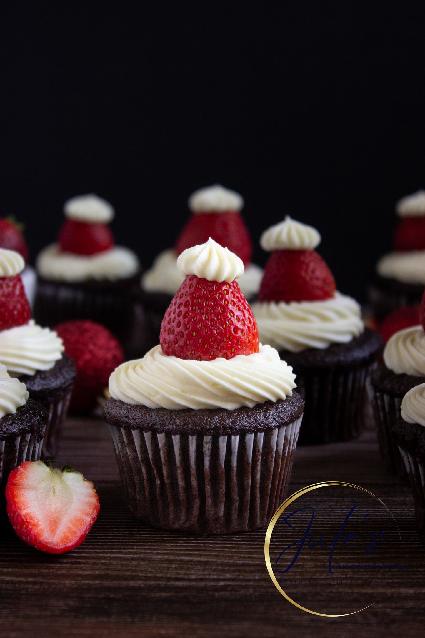 Santa Hat Cupcakes (Set 4)