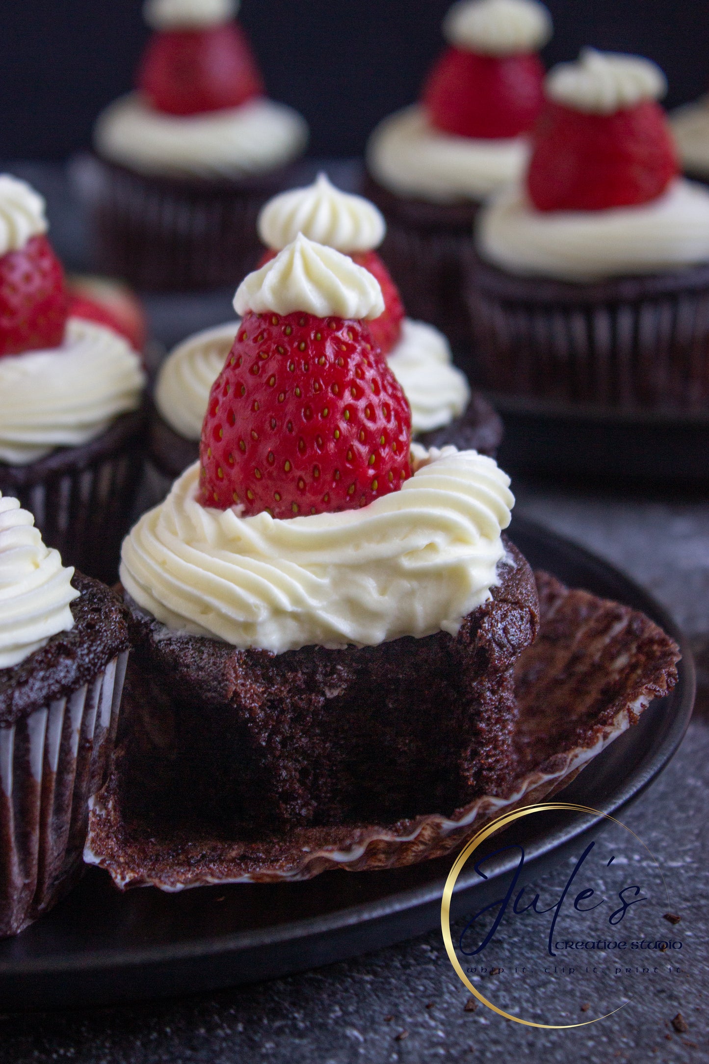 Santa Hat Cupcakes (Set 5)