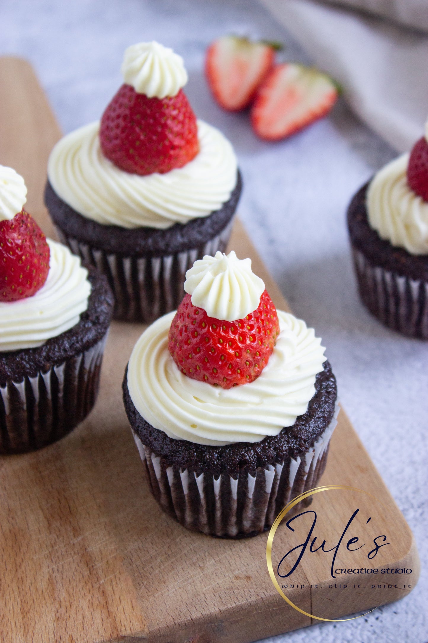 Santa Hat Cupcakes (Set 6)