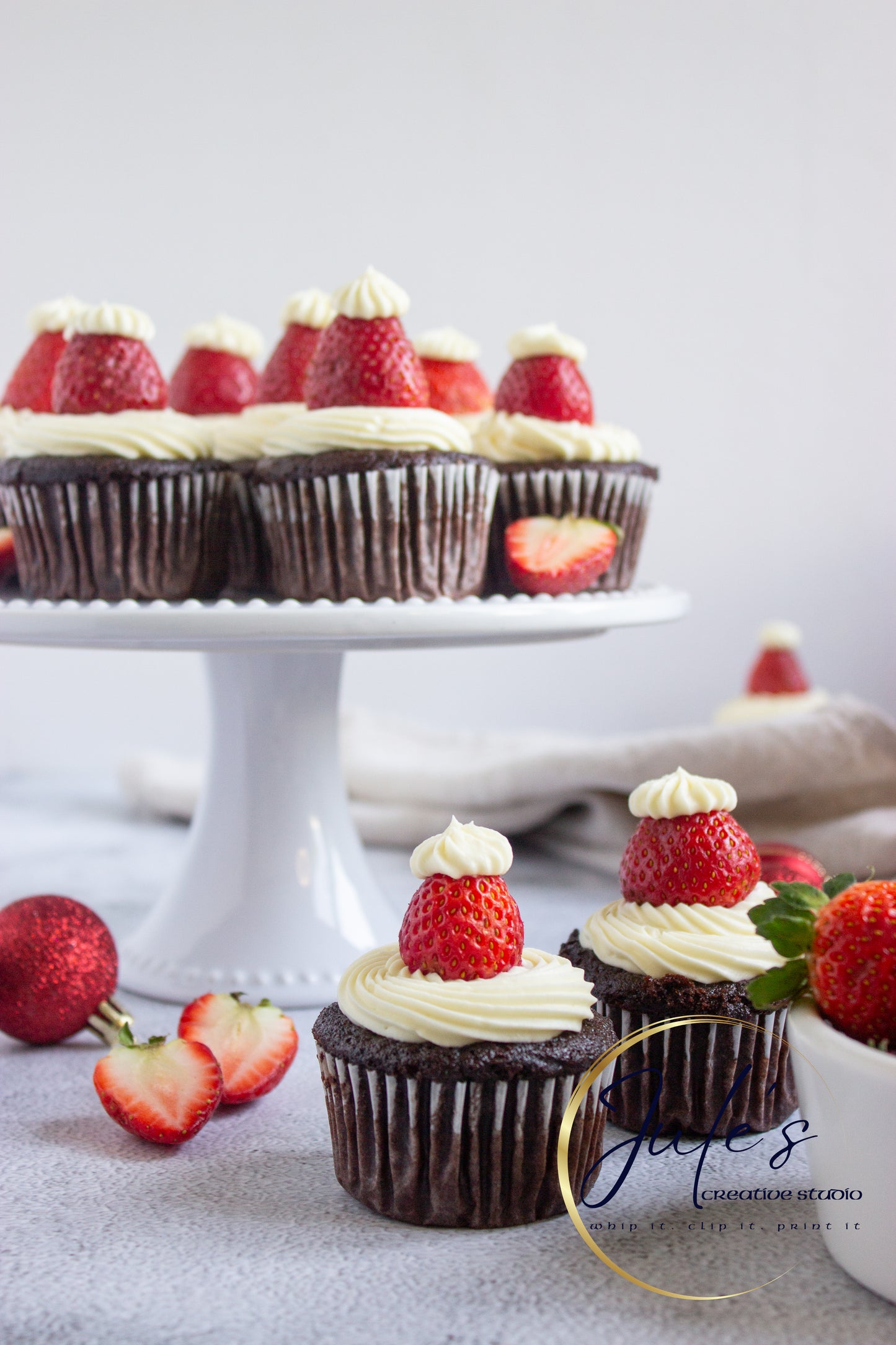 Santa Hat Cupcakes (Set 6)