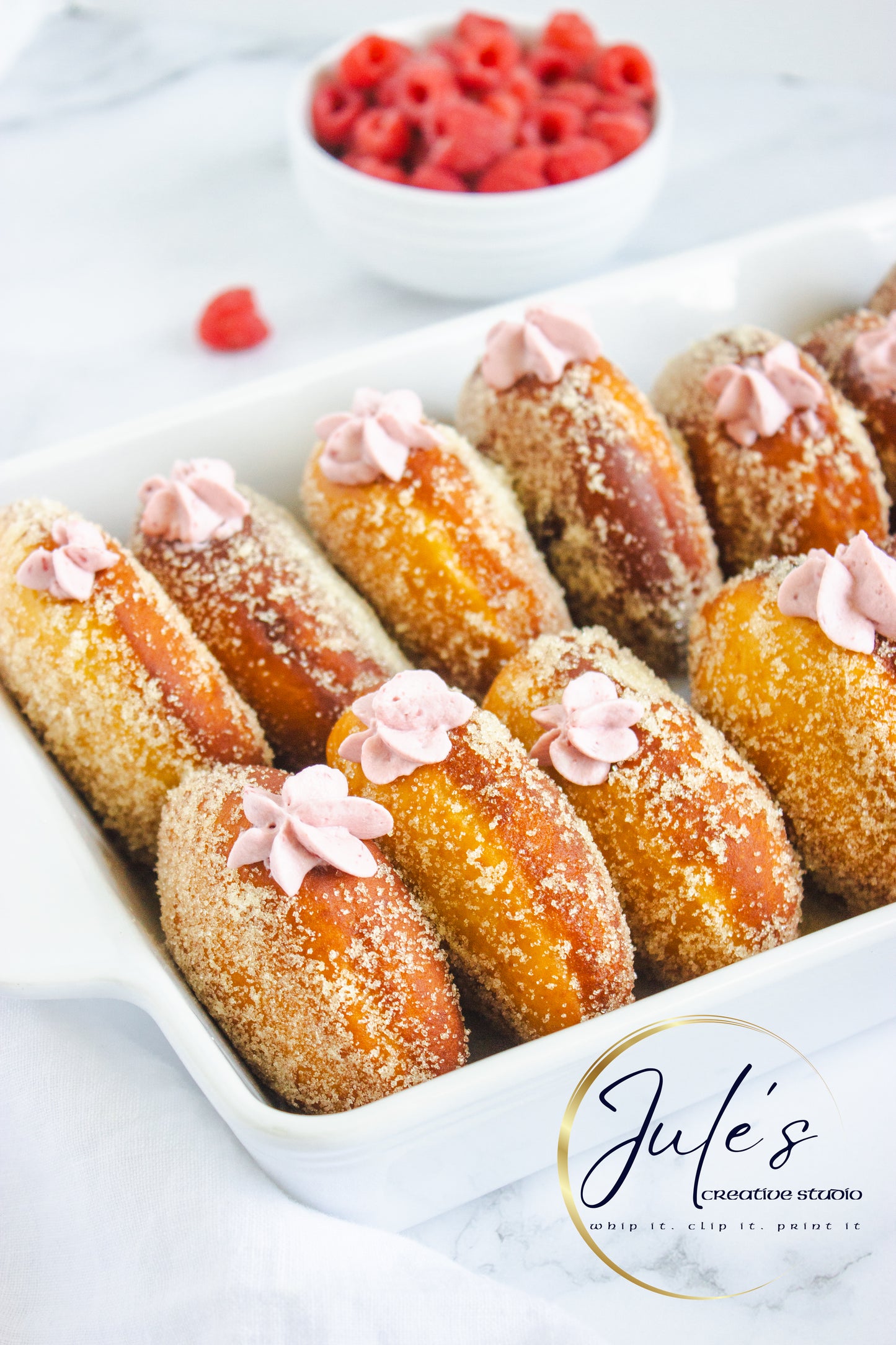 Raspberry Cheesecake Filled Donuts (PLR)