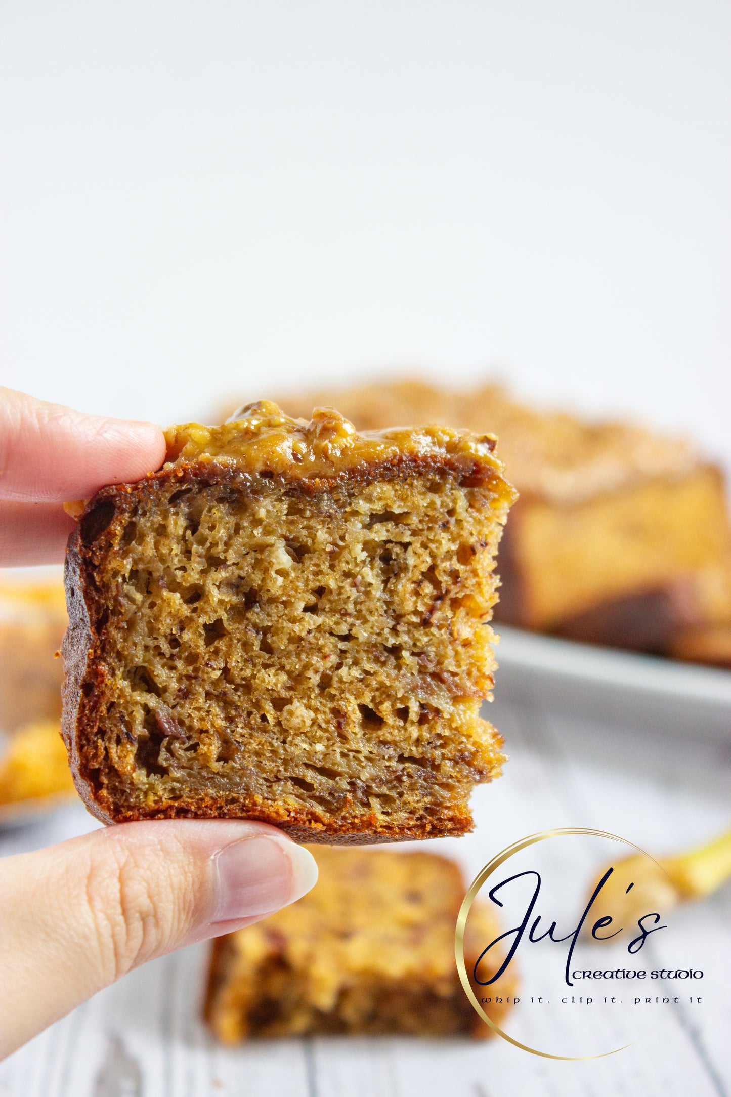 Greek Yogurt Banana Bread with Brown Sugar Pecan Glaze (Set 2)