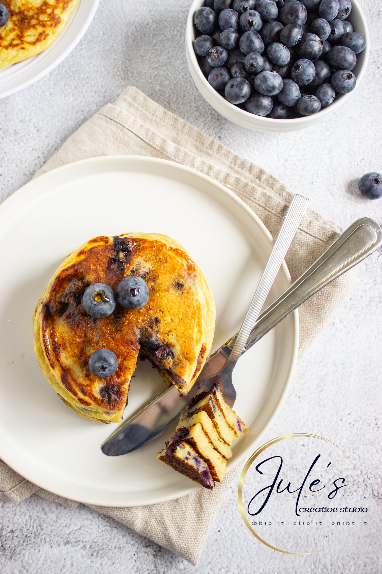 Cottage Cheese Blueberry Pancakes (Set 4)