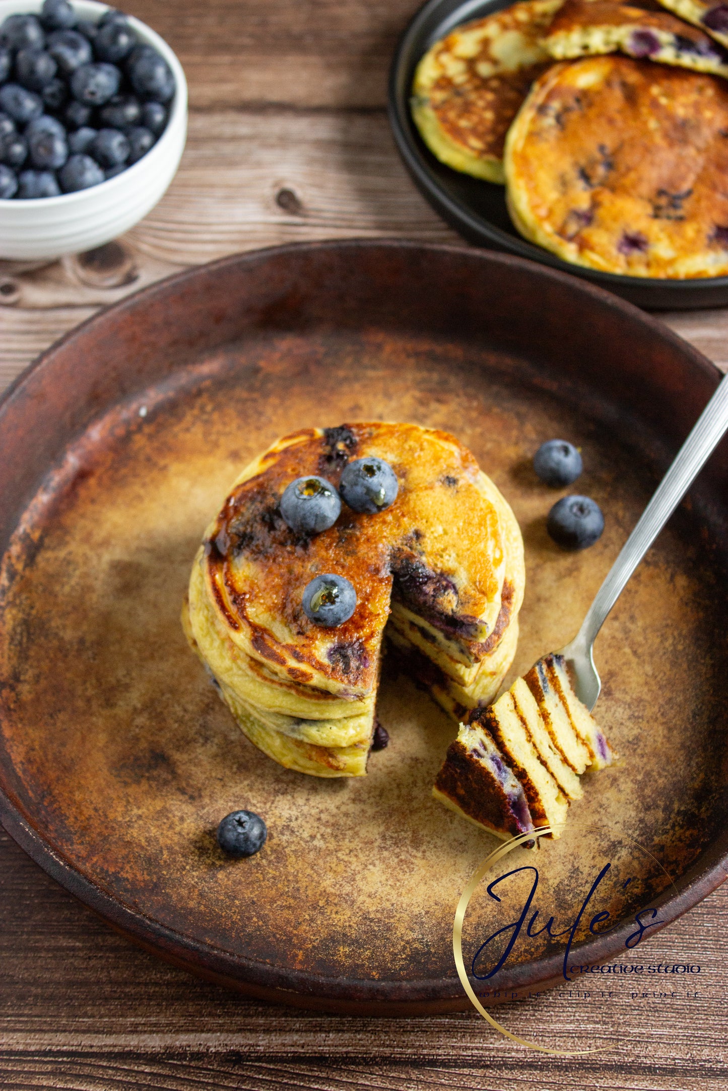 Cottage Cheese Blueberry Pancakes (Set 6)