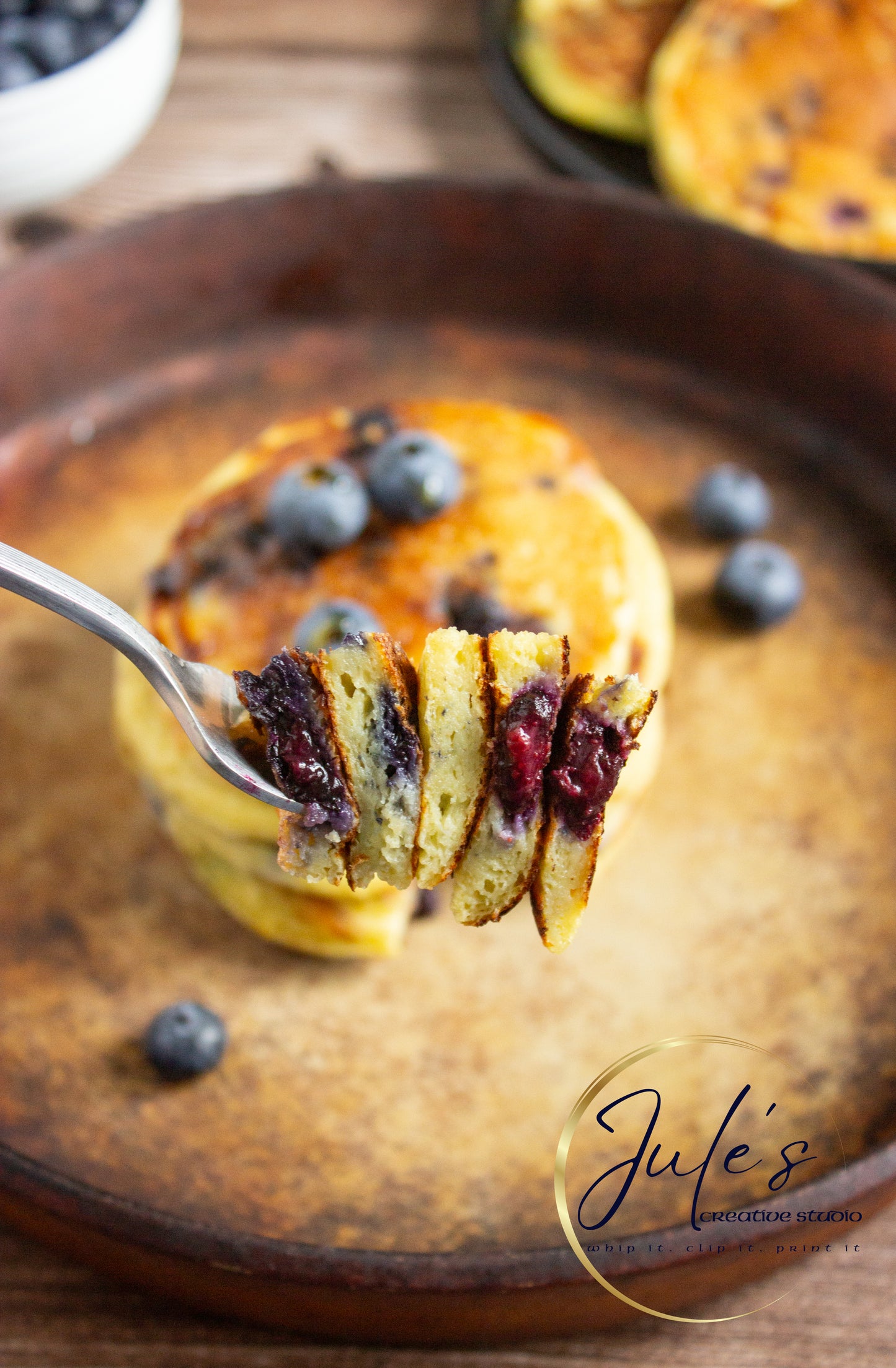 Cottage Cheese Blueberry Pancakes (Set 6)