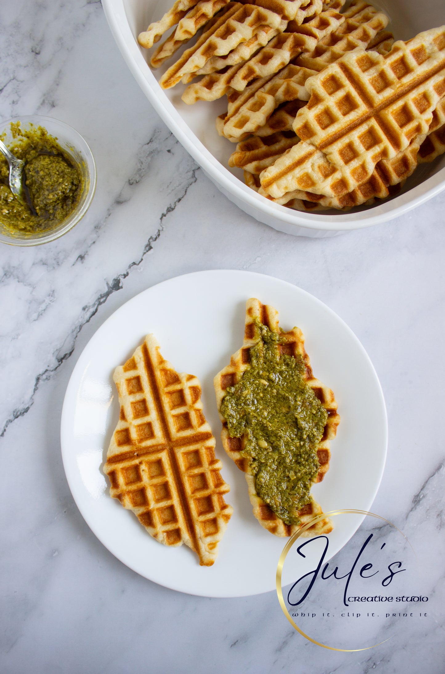 Mozzarella Pesto Croffle Sandwiches (Set 3)