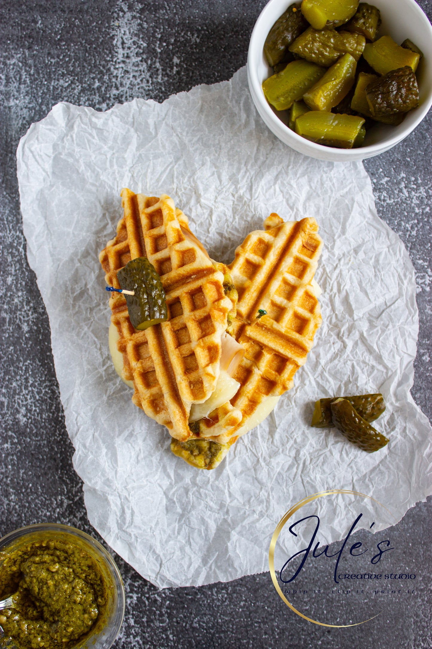 Mozzarella Pesto Croffle Sandwiches (Set 5)