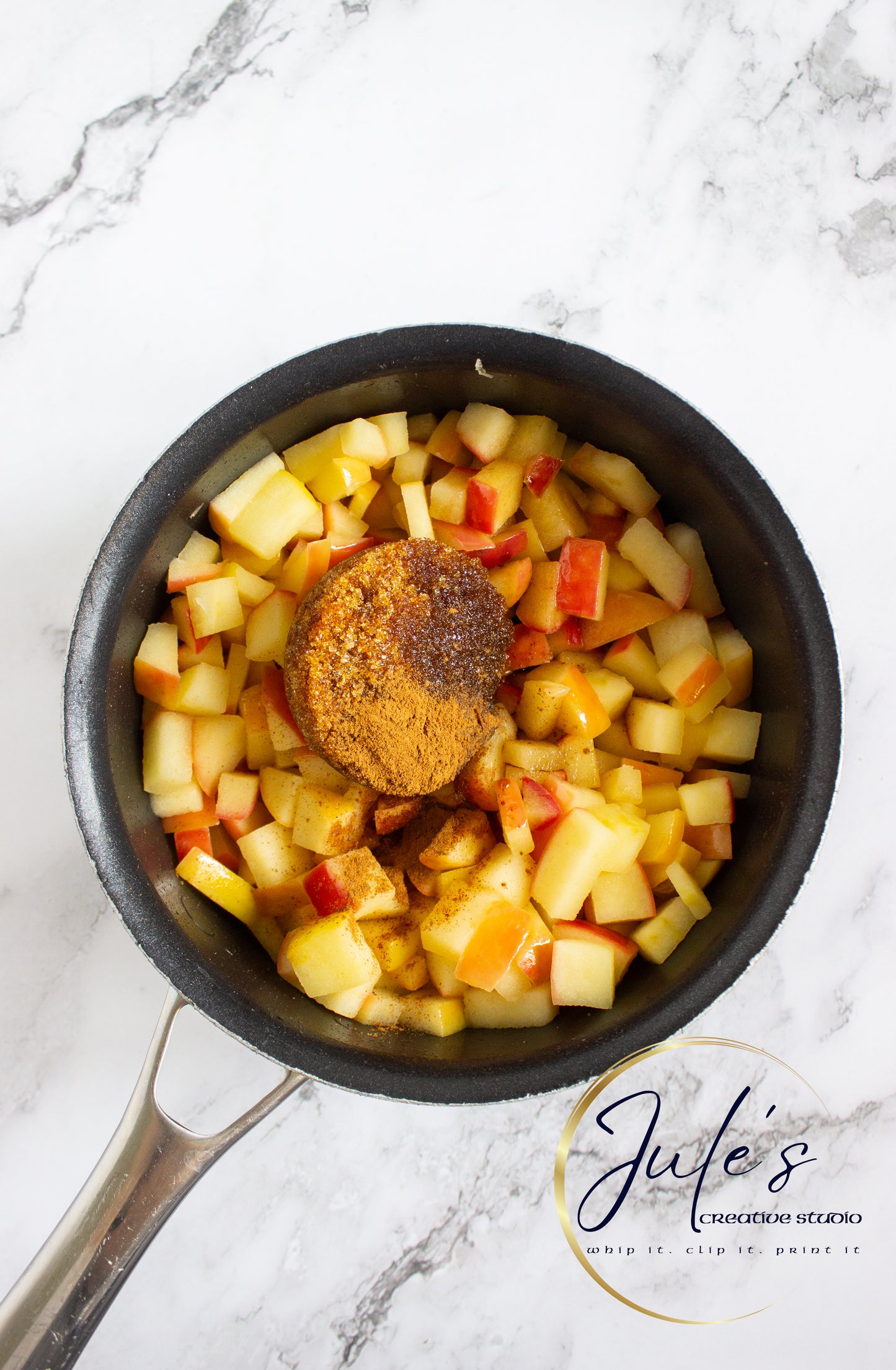 Fluffy Spice Pancakes with Caramel Apple Compote (Set 6)