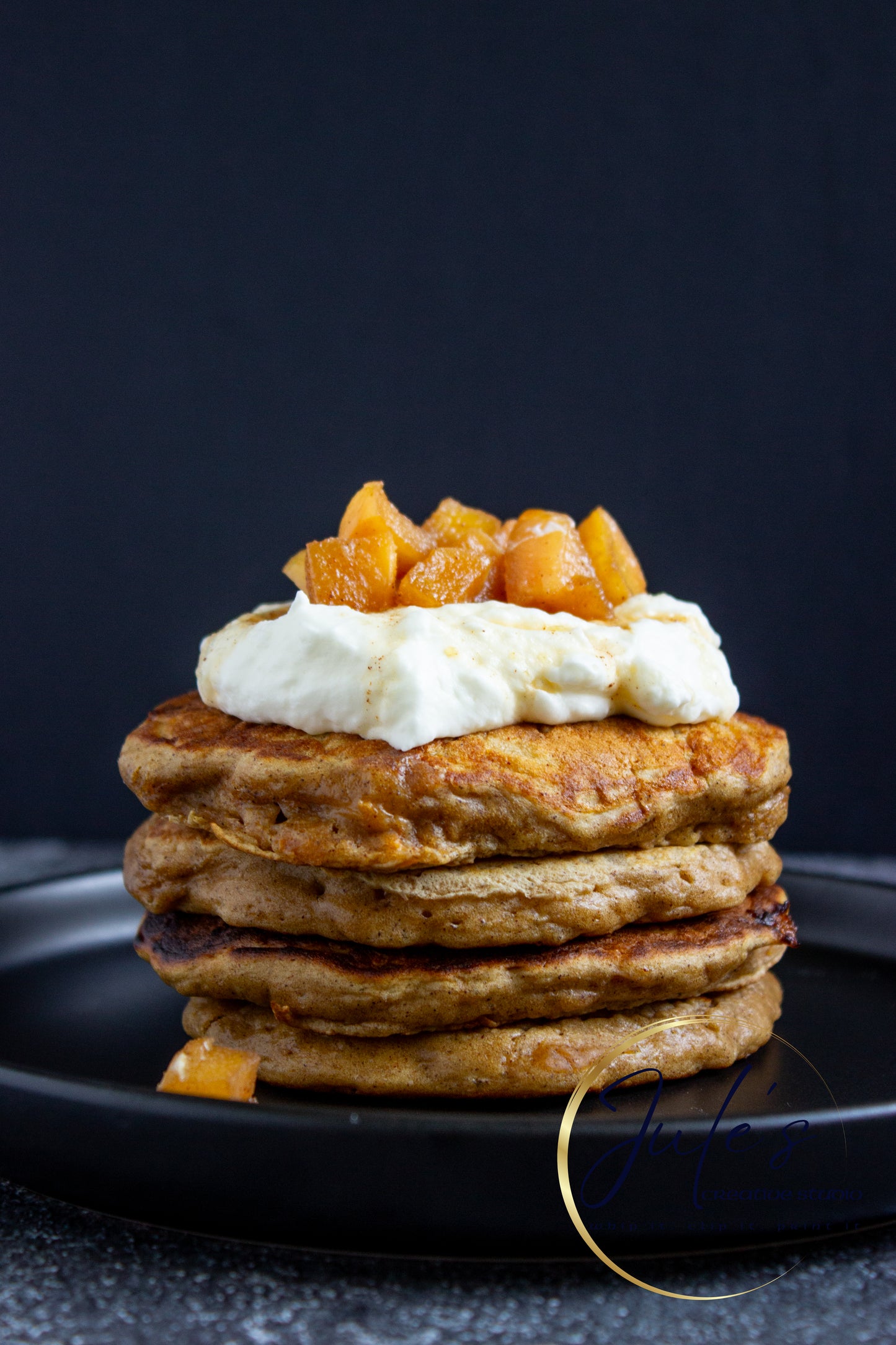 Fluffy Spice Pancakes with Caramel Apple Compote (Set 5)