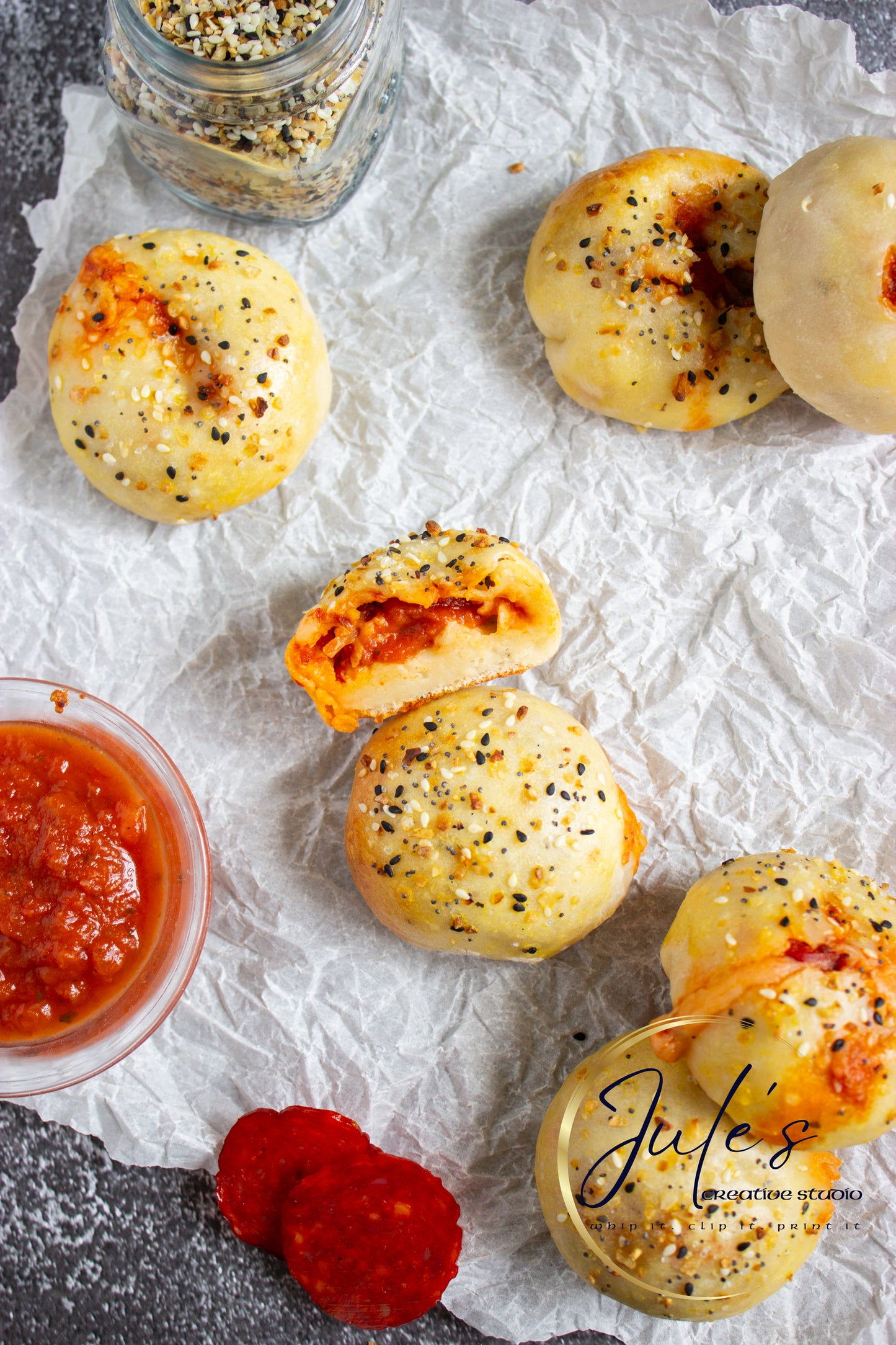 Pizza Stuffed Bagel Bombs (Set 5)