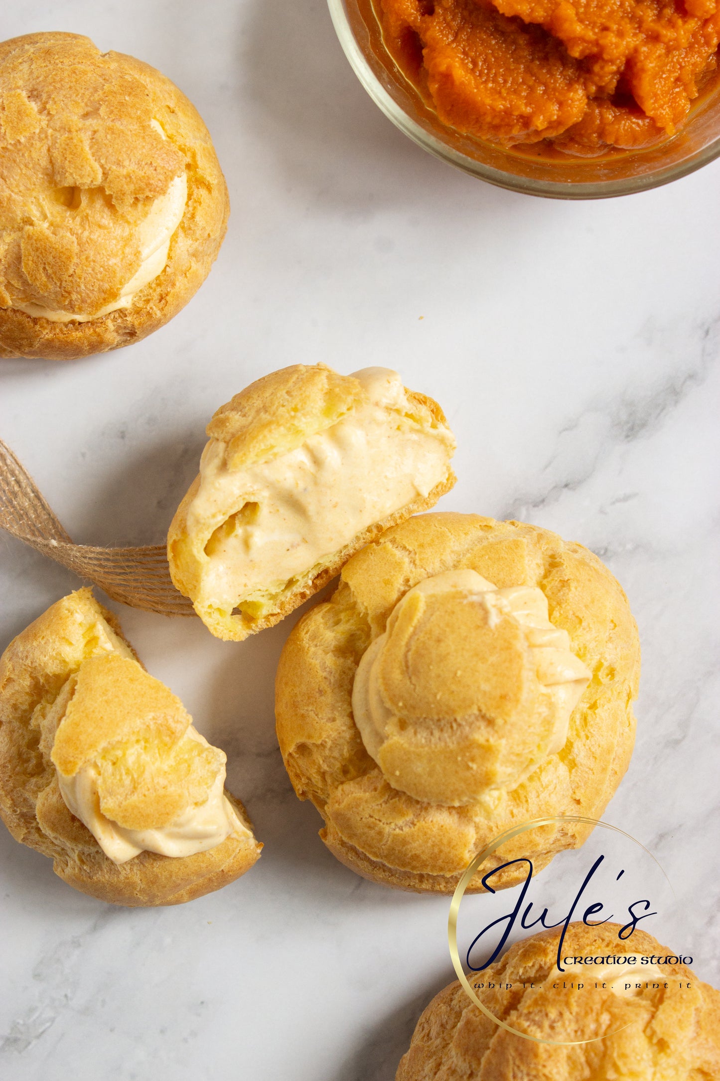 Pumpkin Cream Puffs (Set 1)