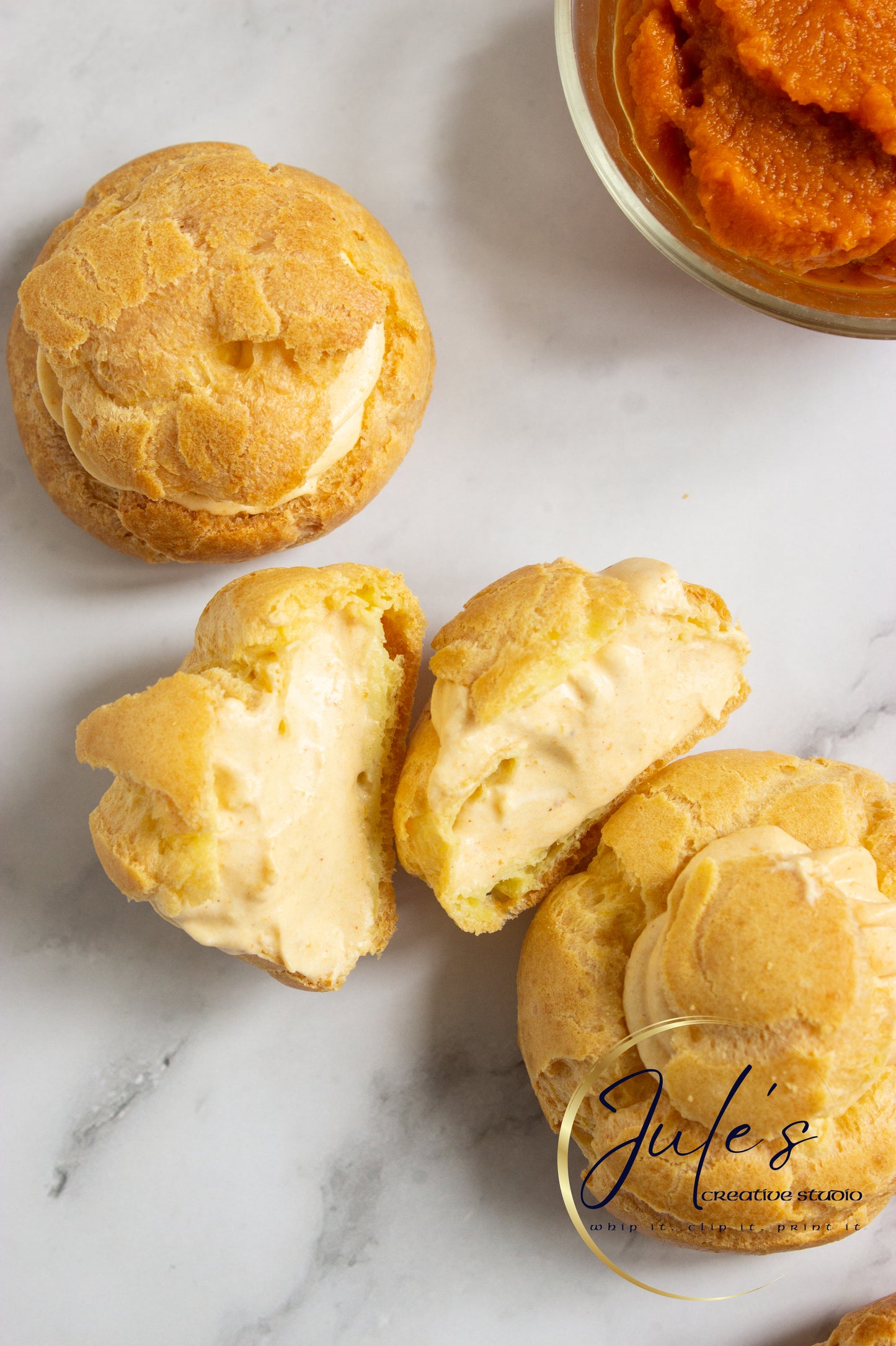 Pumpkin Cream Puffs (Set 1)