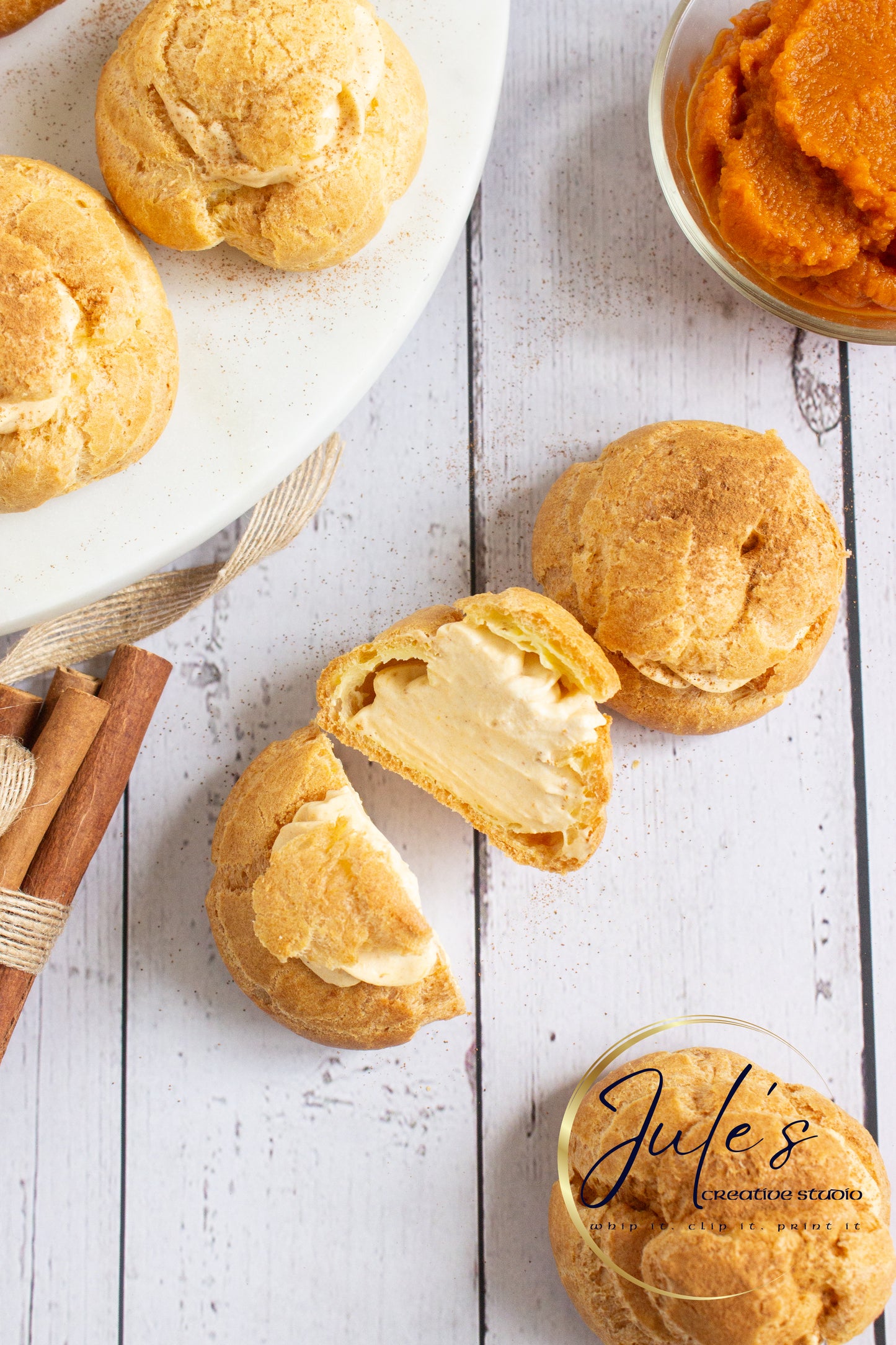 Pumpkin Cream Puffs (Set 2)