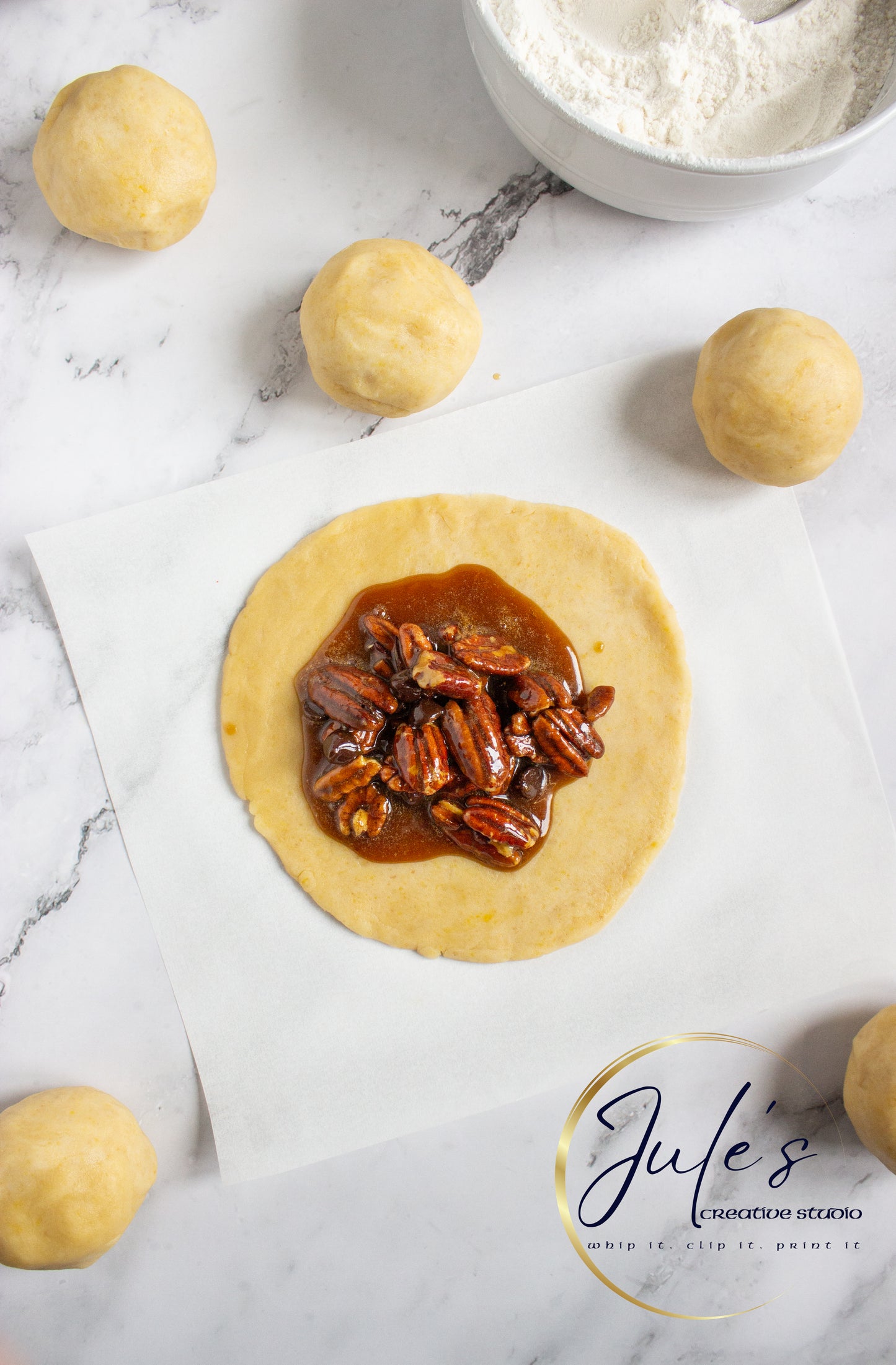 Rustic Chocolate Pecan Tartlets (Set 4)
