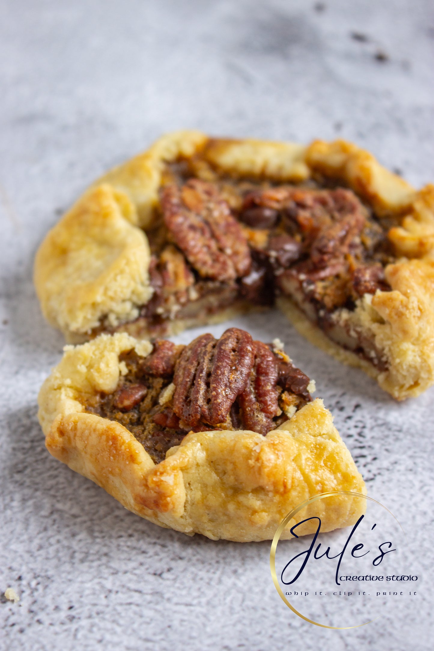 Rustic Chocolate Pecan Tartlets (Set 4)