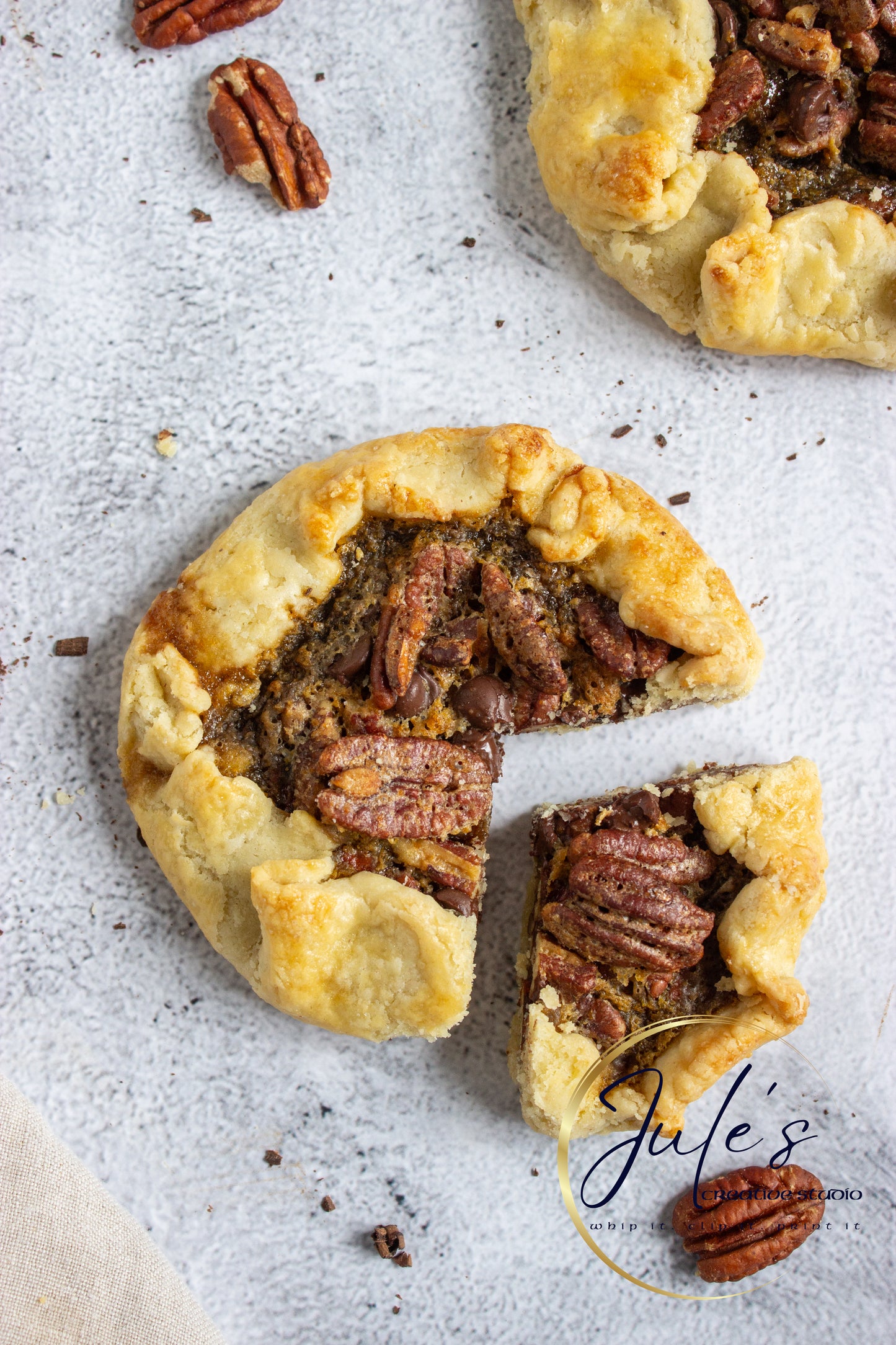 Rustic Chocolate Pecan Tartlets (Set 4)