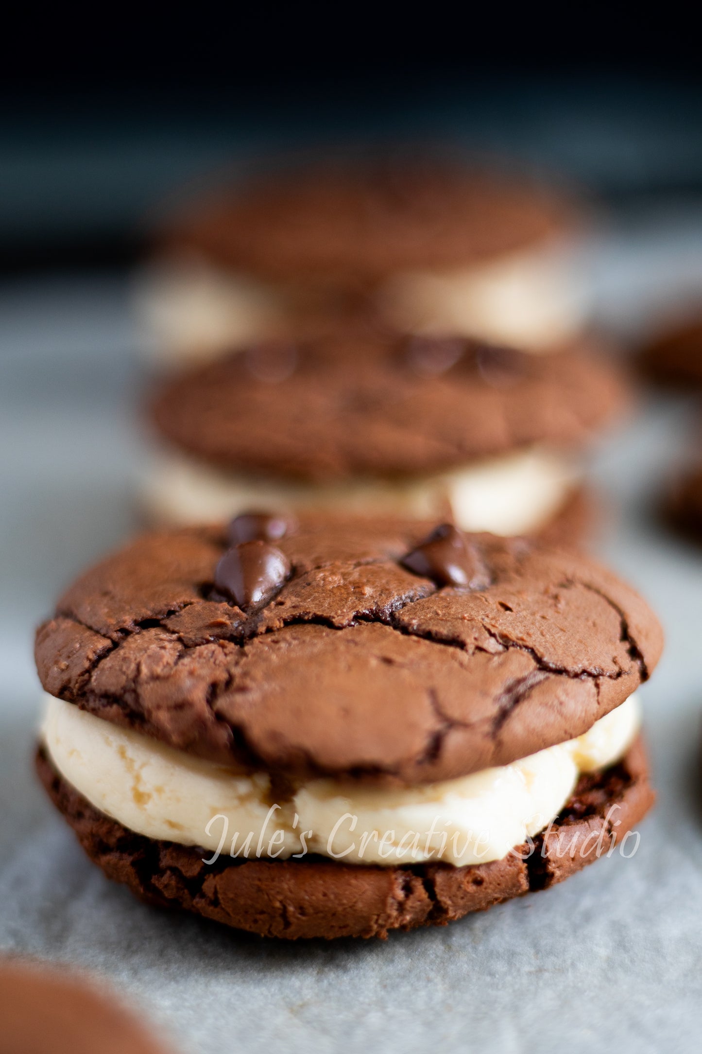 Fudgy Cookie Sandwiches with Salted Caramel Buttercream