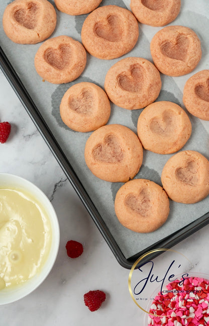 White Chocolate Raspberry Thumbprint cookies (Set 1)