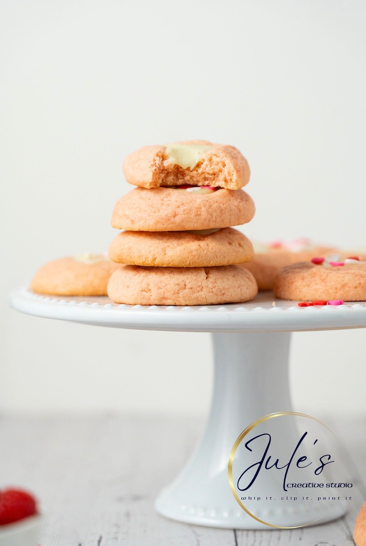 White Chocolate Raspberry Thumbprint Cookies (Set 3)