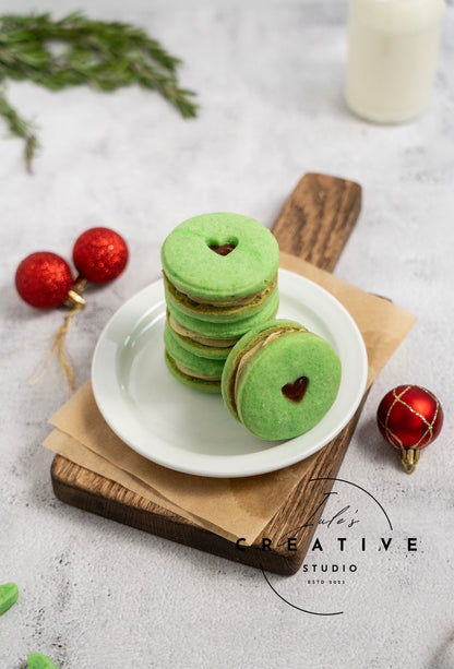 Grinch Themed Pistachio Cookies (Set 2)