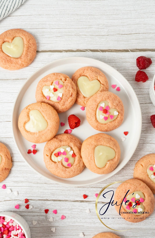 White Chocolate Raspberry Thumbprint Cookies (Set 2)