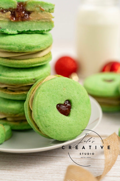 Grinch Themed Pistachio Cookies (Set 1)