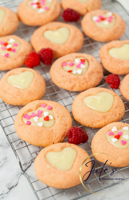 White Chocolate Raspberry Thumbprint cookies (Set 1)