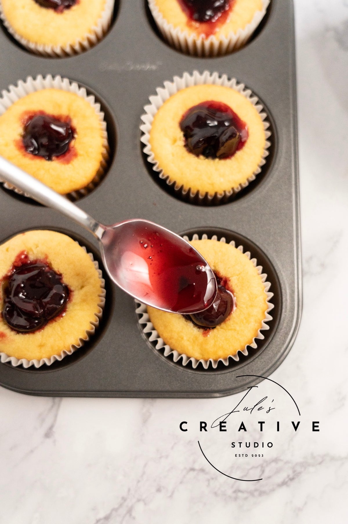 White Chocolate Cherry Cupcakes (Set 1)