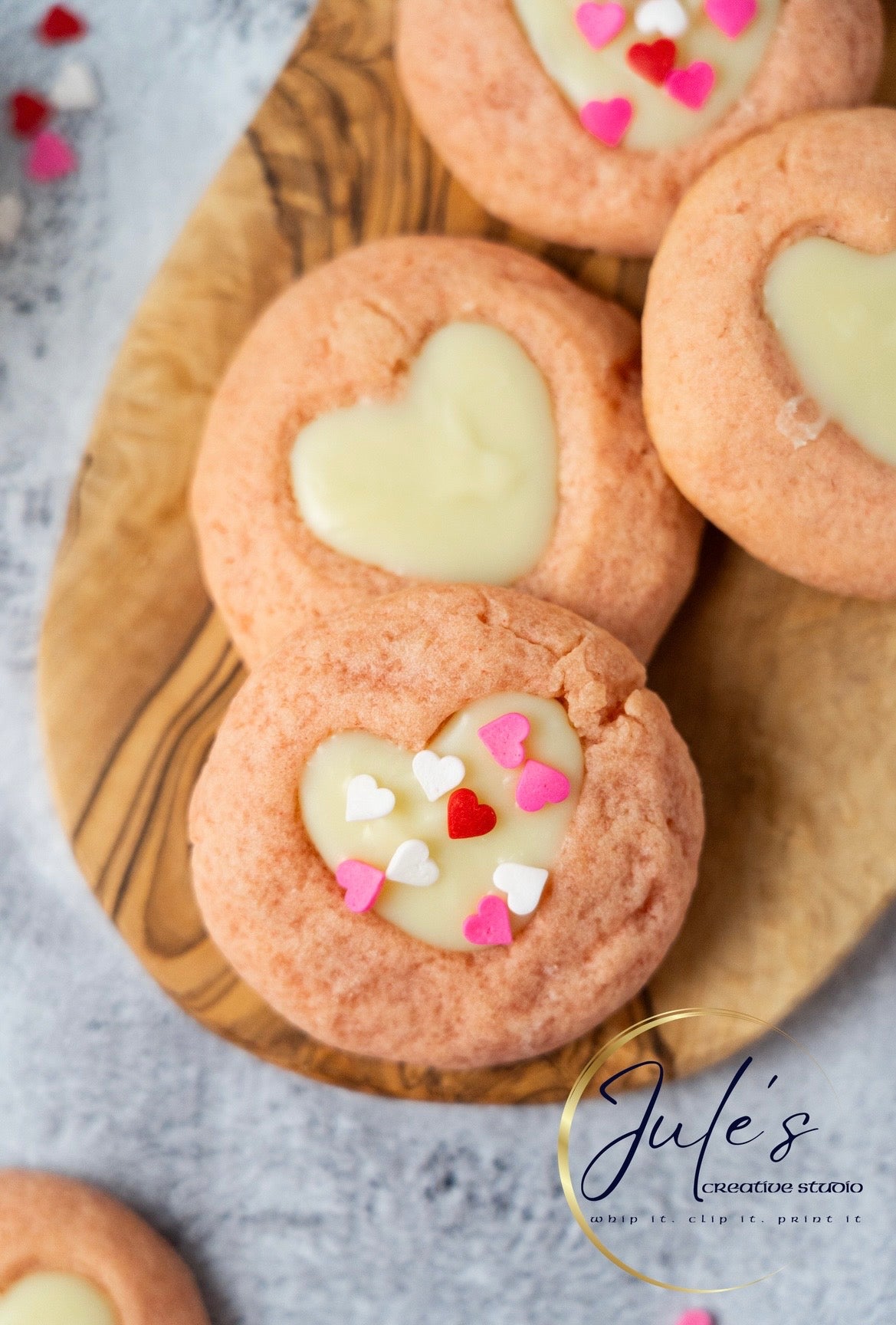 White Chocolate Raspberry Thumbprint Cookies (Set 4)