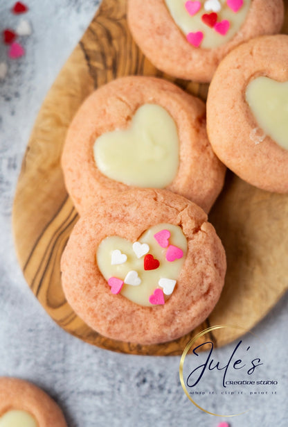 White Chocolate Raspberry Thumbprint Cookies (Set 4)