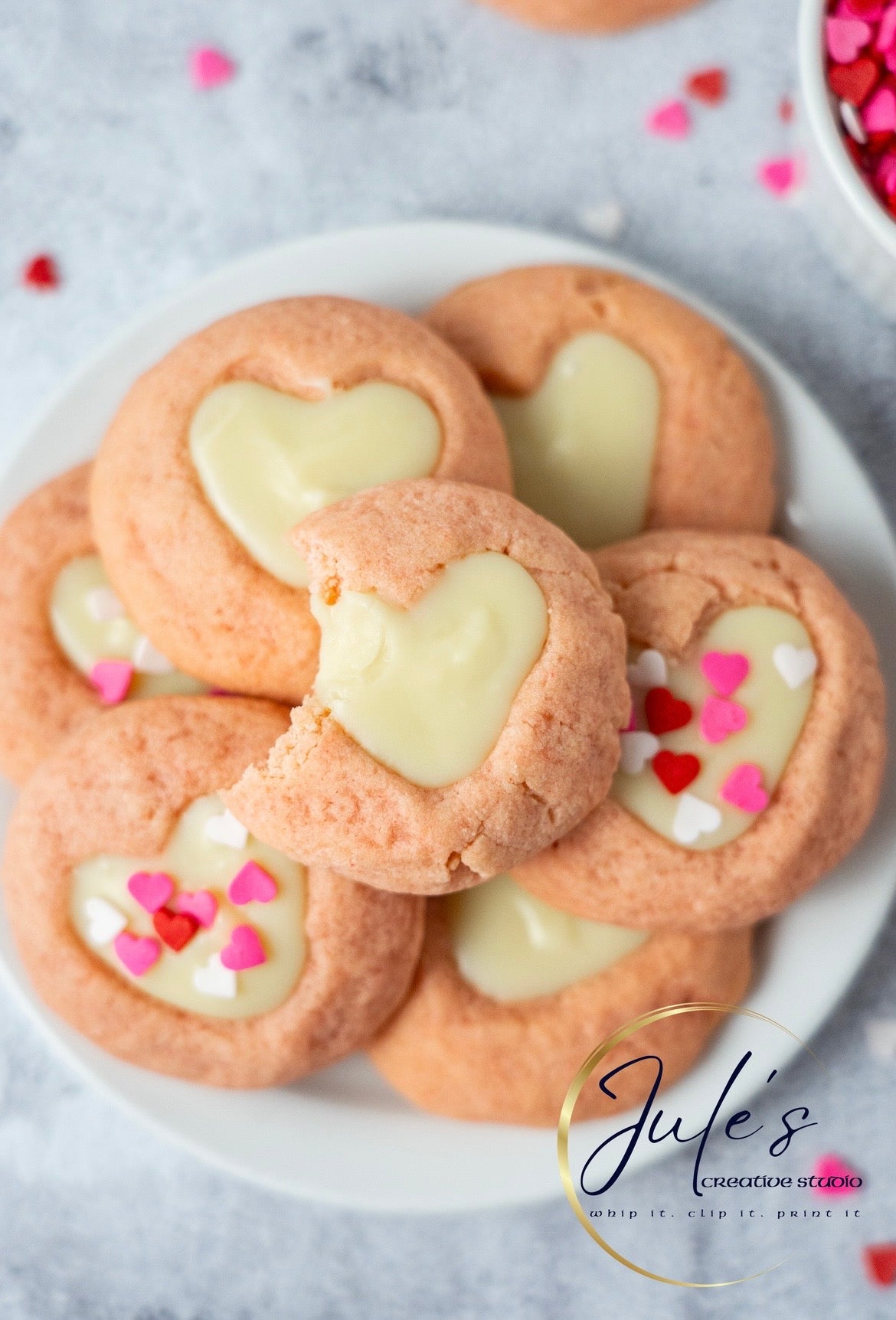 White Chocolate Raspberry Thumbprint Cookies (Set 4)