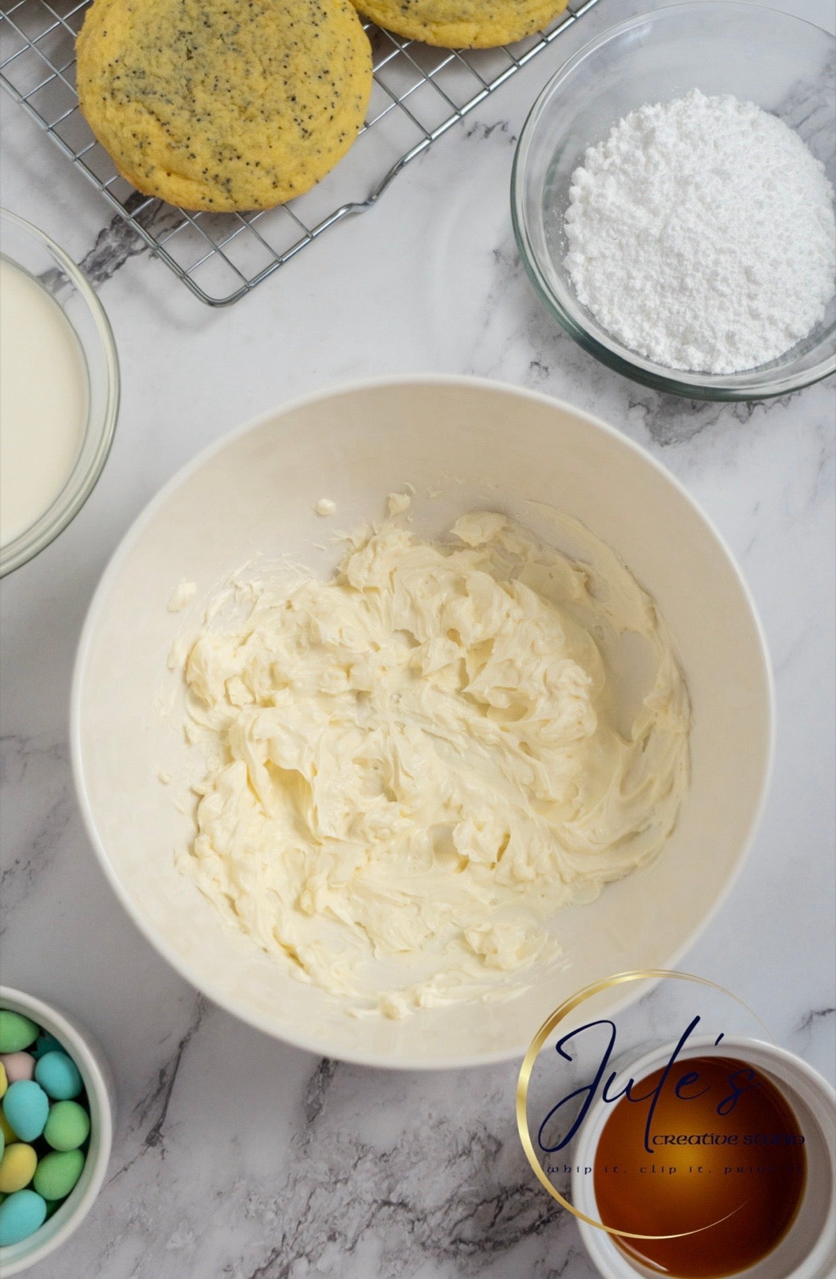 Lemon Poppy Seed Cookies with Cream Cheese Frosting (Exclusive recipe)