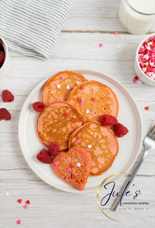 Raspberry Valentine’s Pancakes (Set 2)