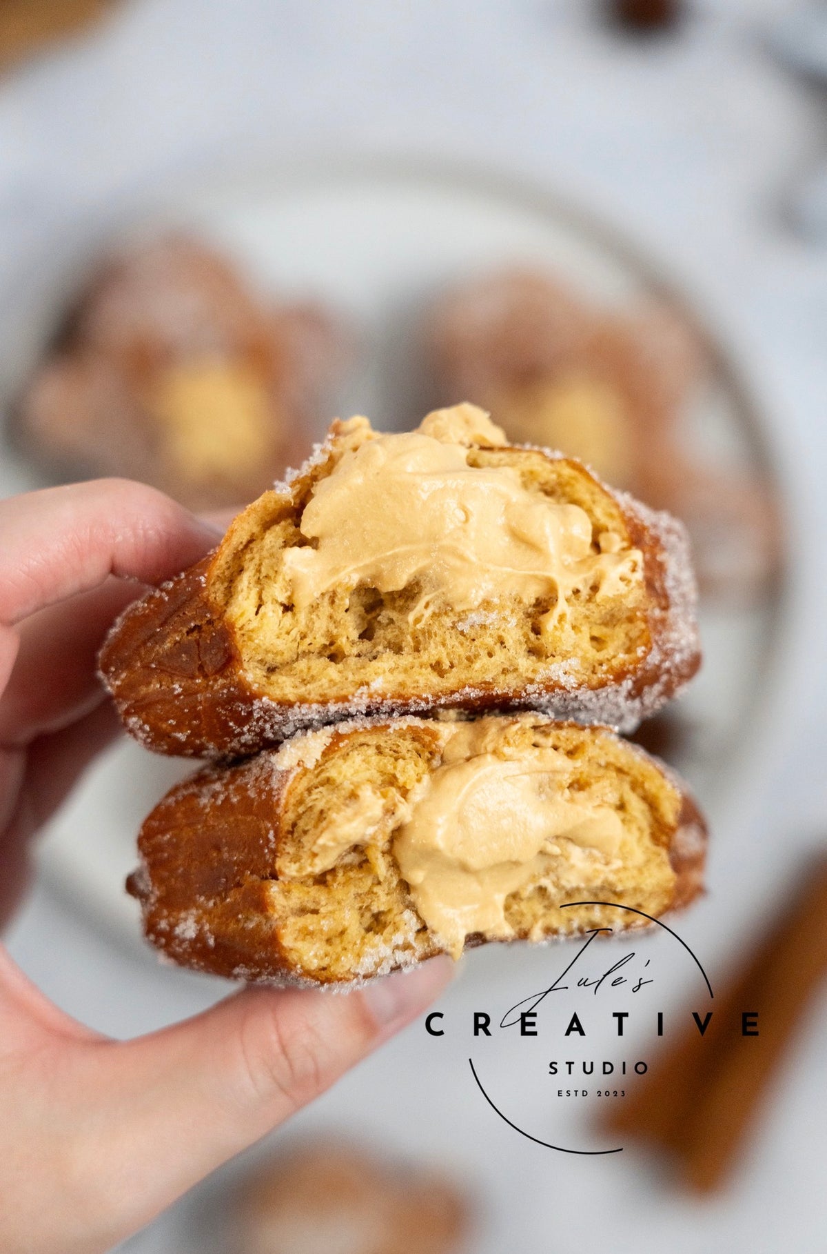 Gingerbread Donuts with Whipped Caramel