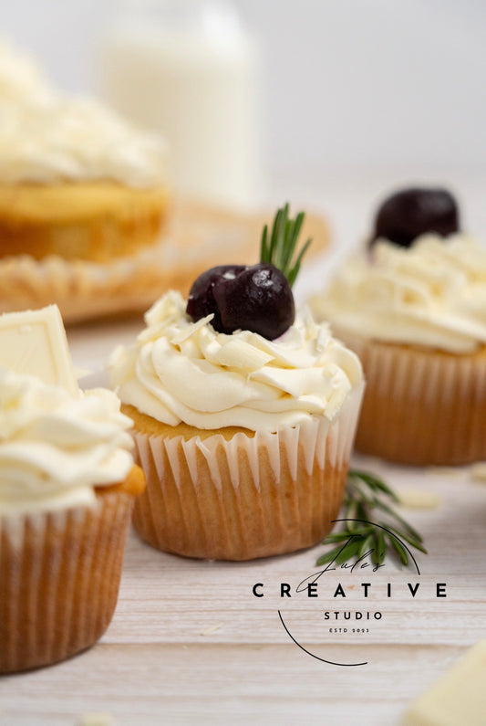 White Chocolate Cherry Cupcakes (Set 1)