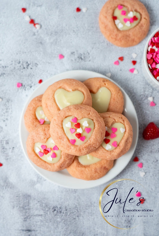 White Chocolate Raspberry Thumbprint Cookies (Set 4)