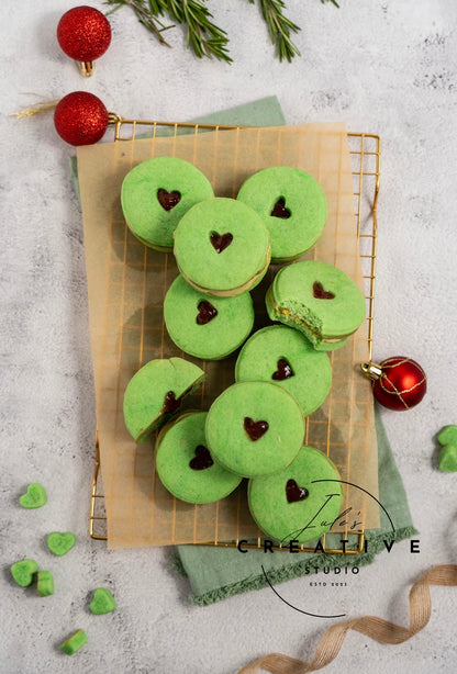 Grinch Themed Pistachio Cookies (Set 2)