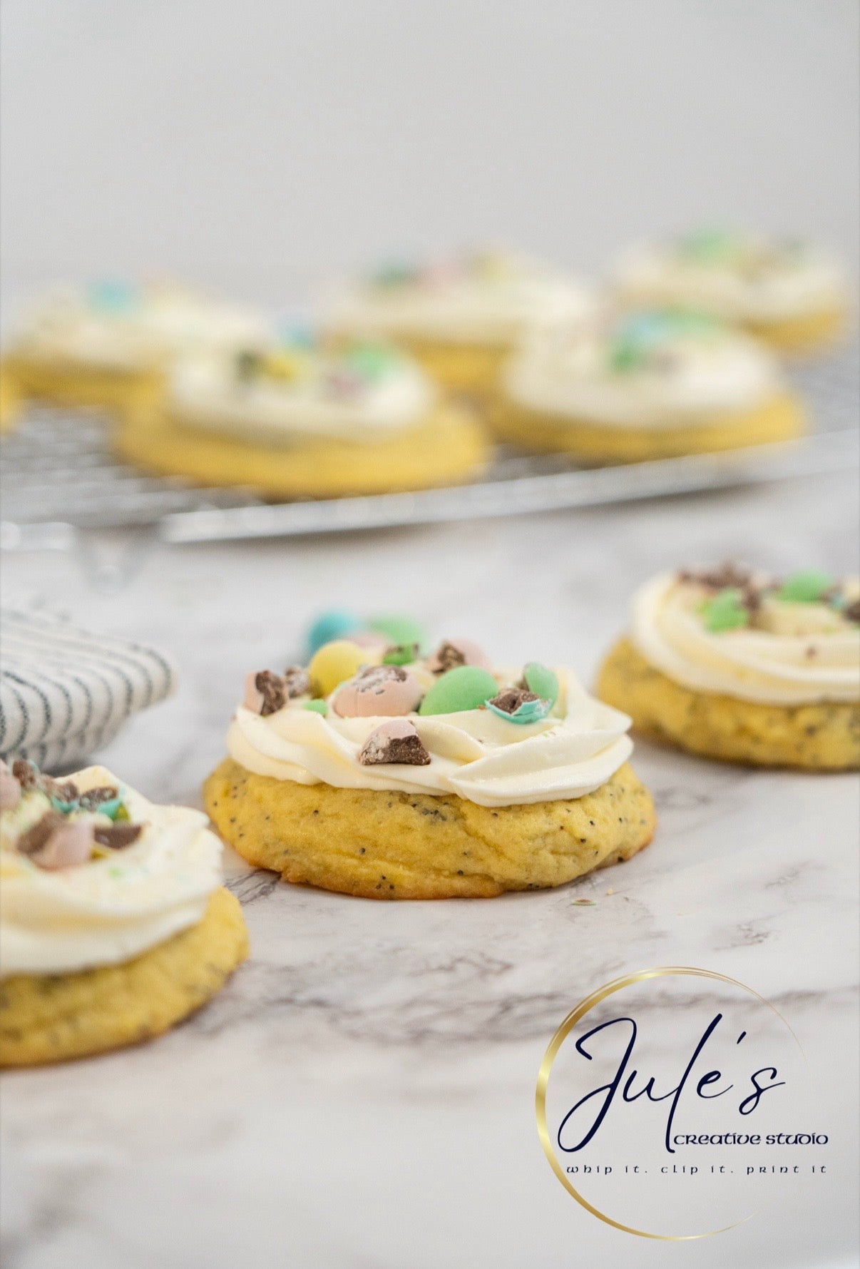 Lemon Poppy Seed Cookies with Cream Cheese Frosting (Exclusive recipe)