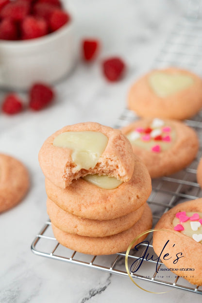 White Chocolate Raspberry Thumbprint cookies (Set 1)